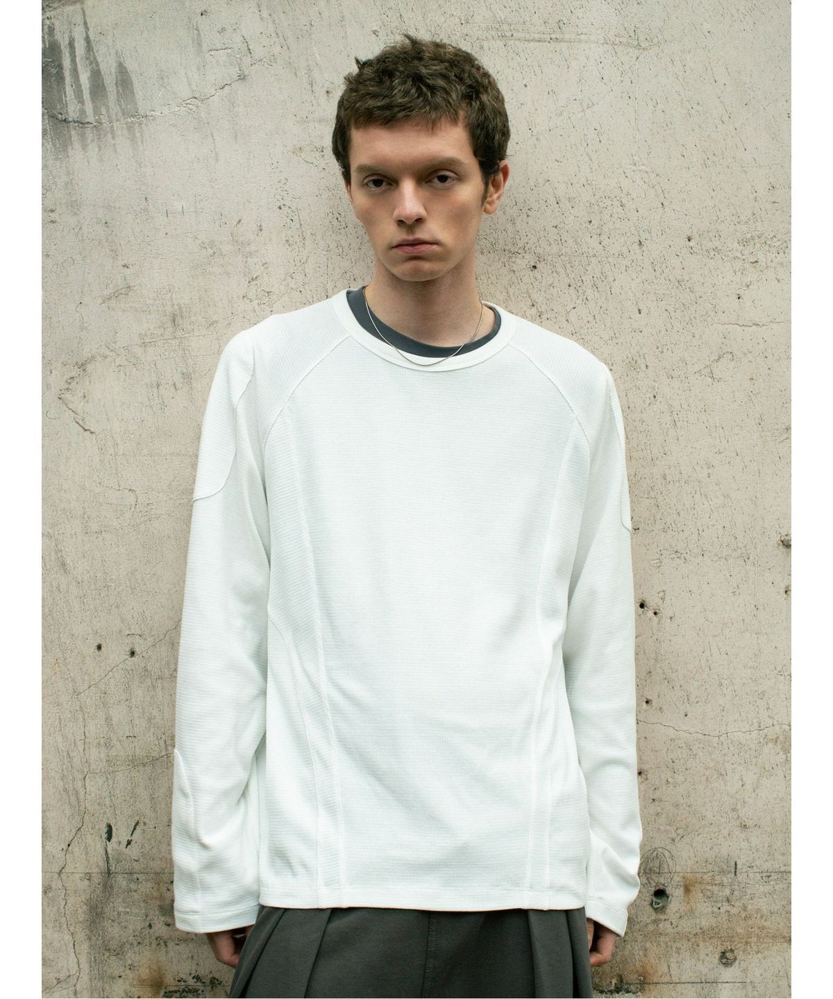 샌드 사운드(SAND SOUND) Biker Waffle Long Sleeve TShirt  Ivory