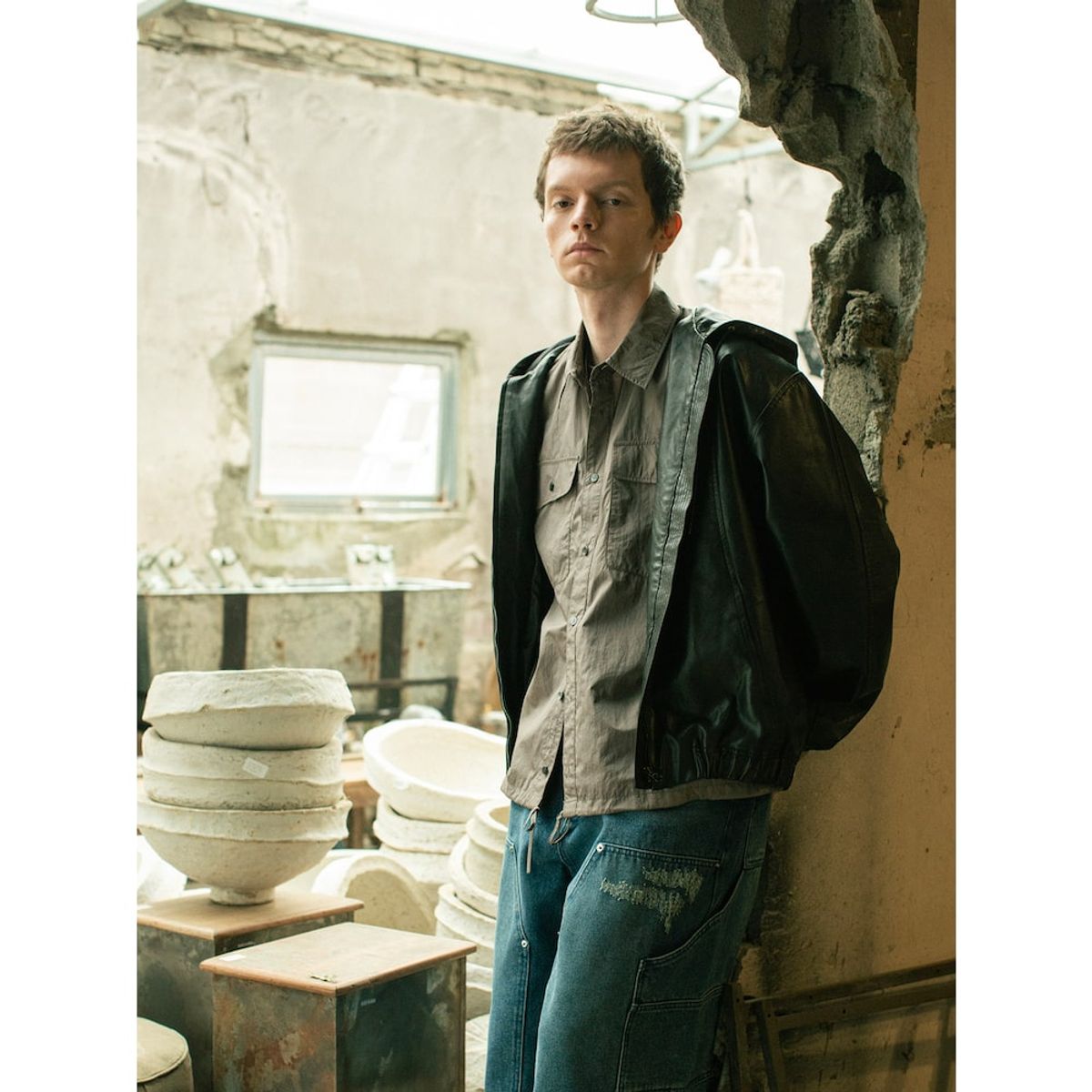 샌드 사운드(SAND SOUND) Nylon LongSleeved Shirt  Ash