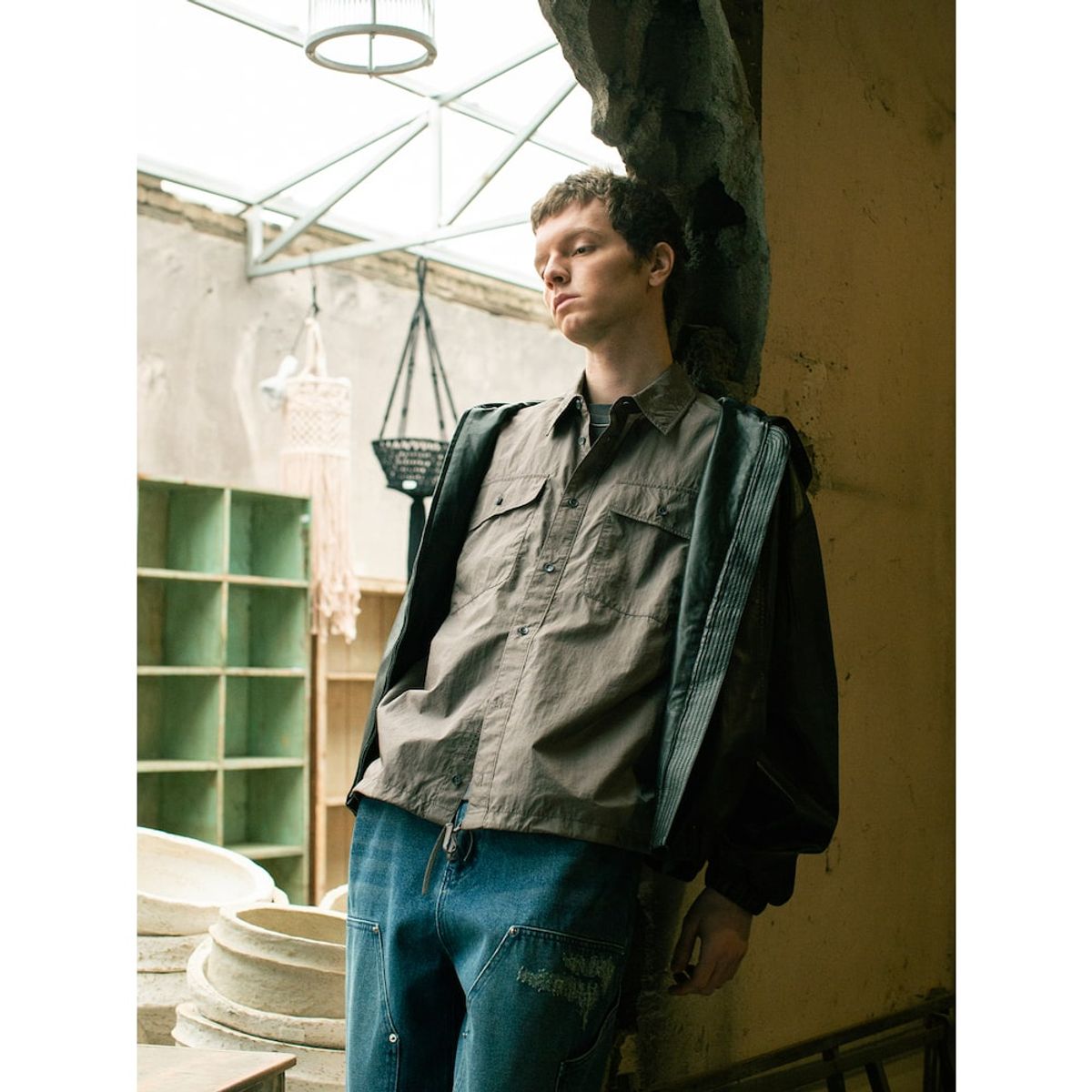 샌드 사운드(SAND SOUND) Nylon LongSleeved Shirt  Ash