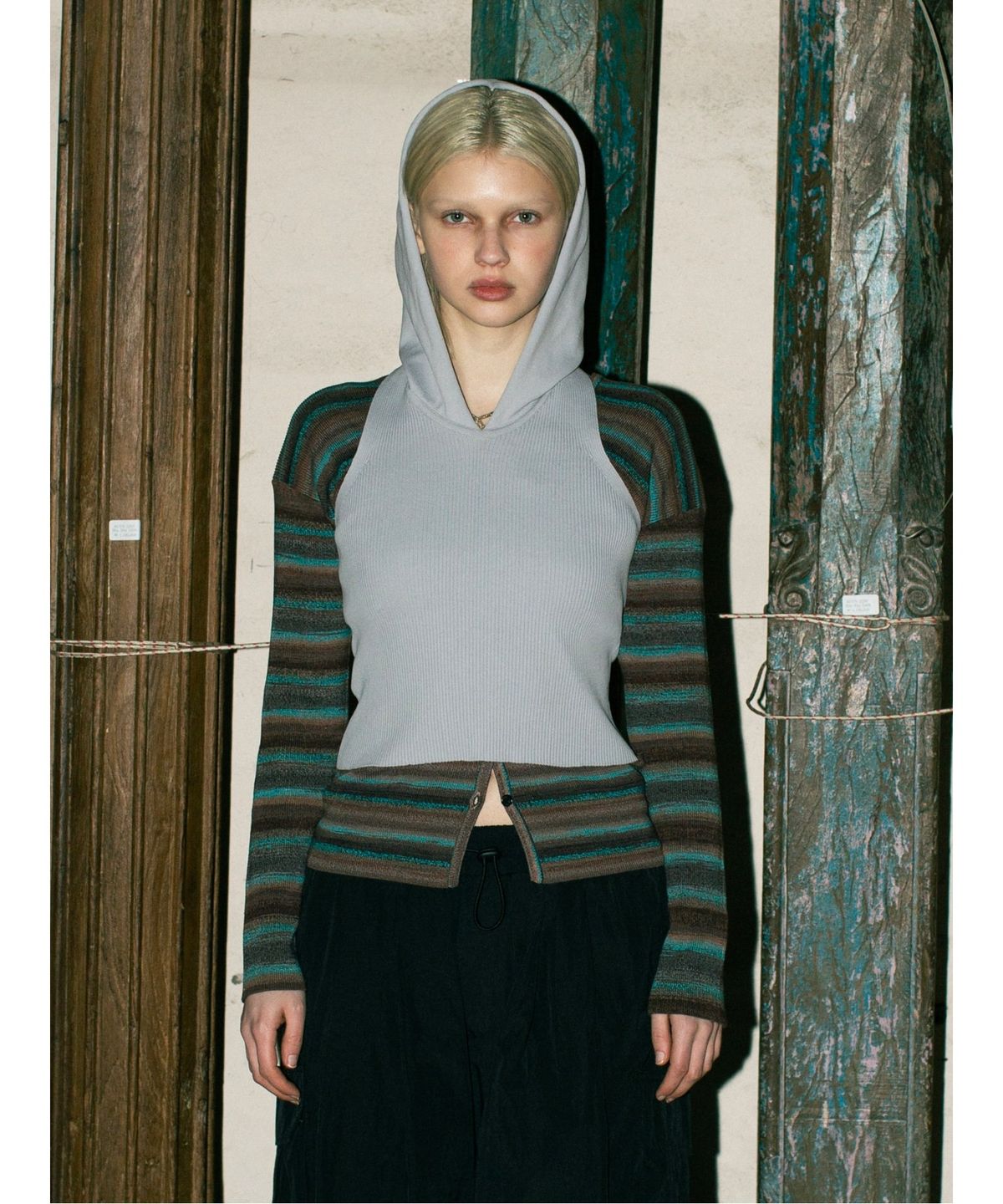 샌드 사운드(SAND SOUND) Women Sleeveless Hooded Knit  Grey