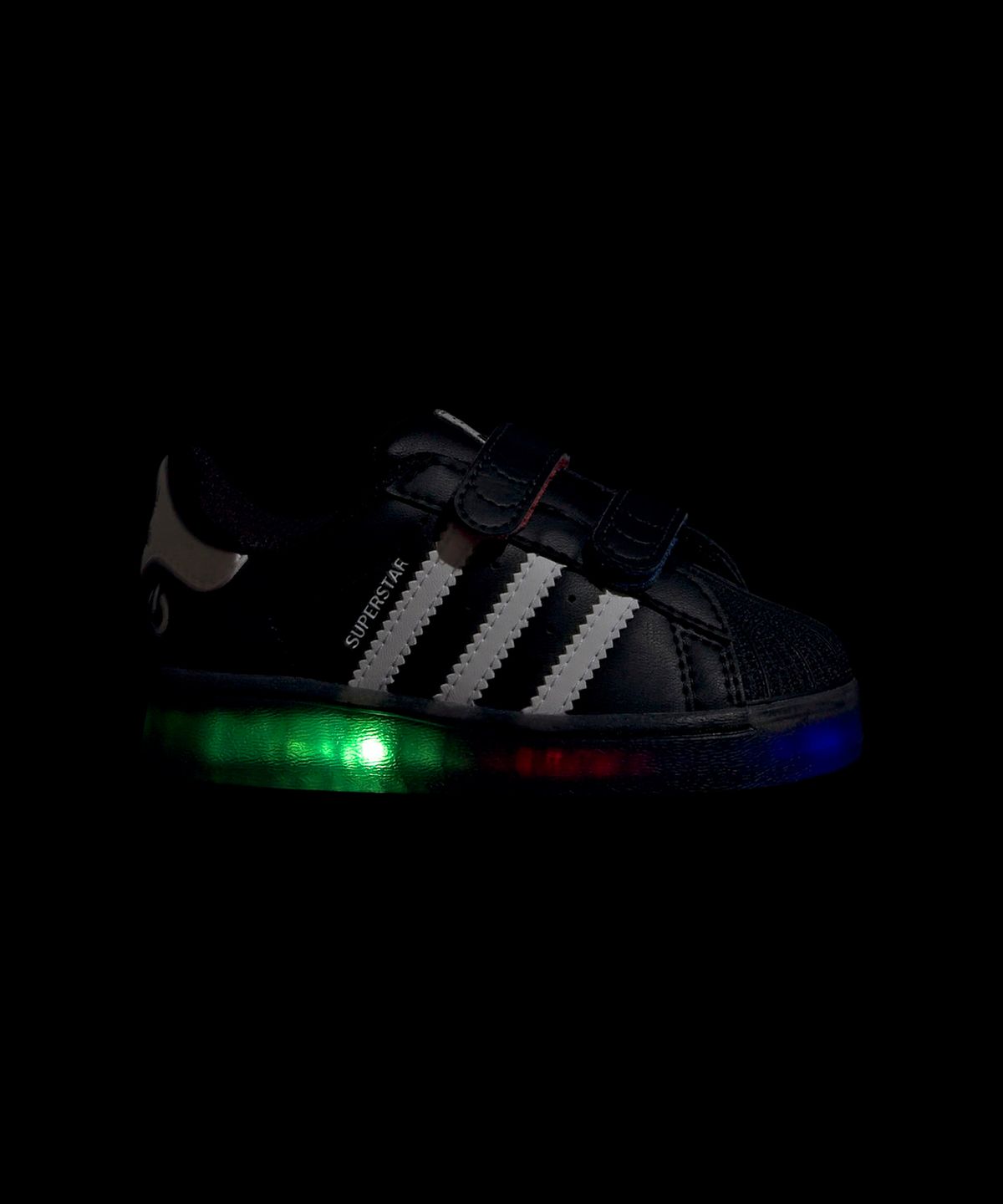 아디다스 키즈(ADIDAS KIDS) 슈퍼스타 LED 라이트 컴포트 클로저 인펀트 - 블랙 / JI0507