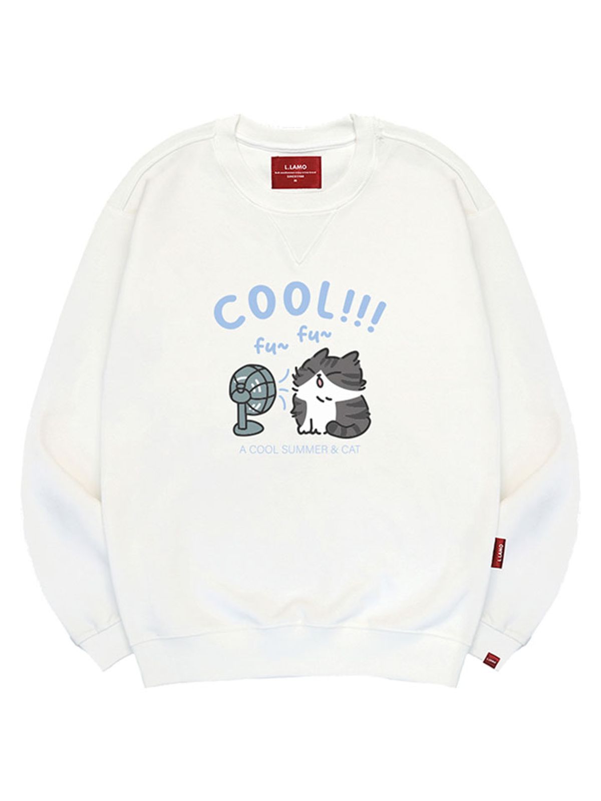 엘라모(LLAMO) COOL캣 맨투맨 남녀공용 빅사이즈 S~4XL