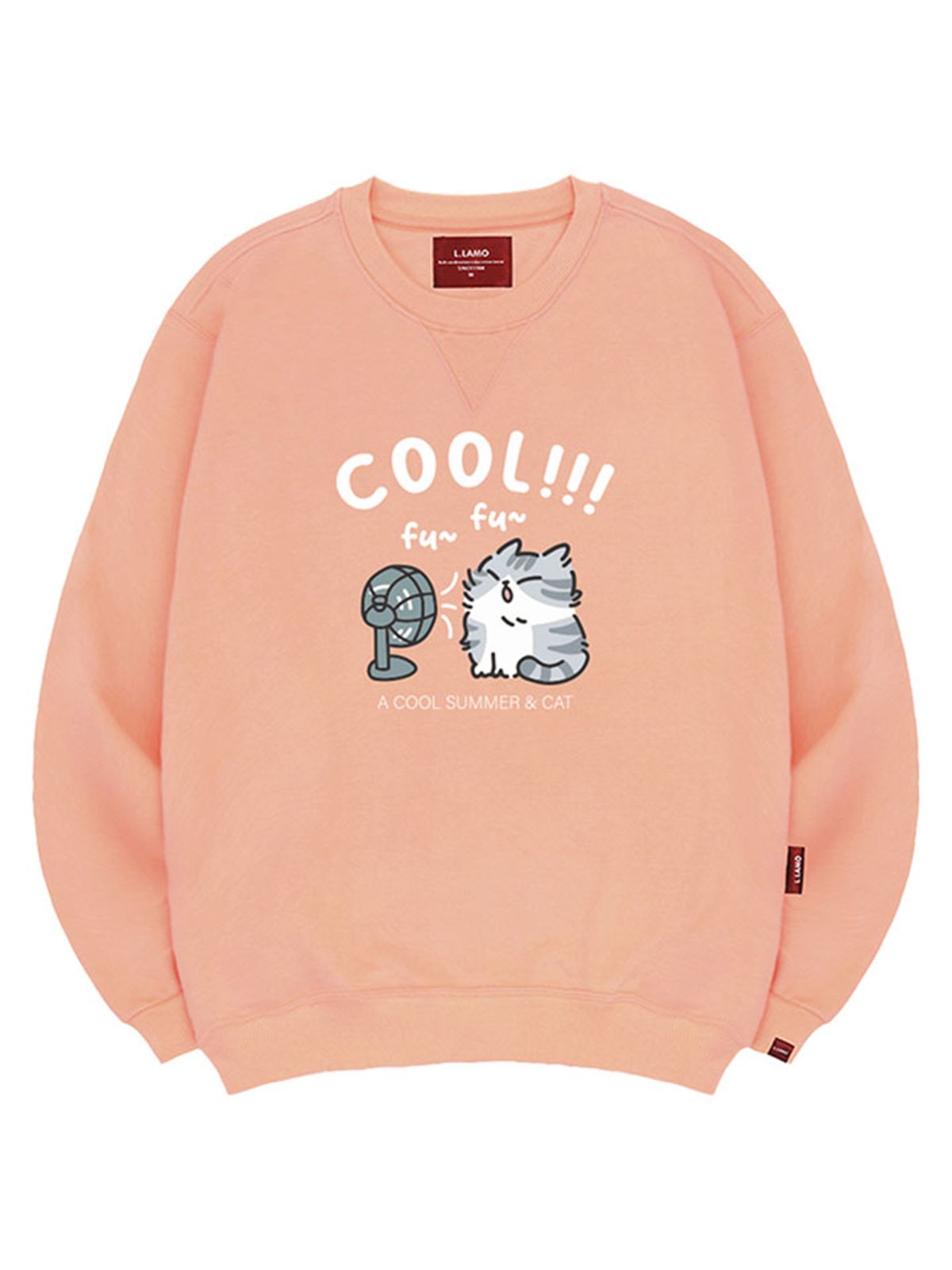엘라모(LLAMO) COOL캣 맨투맨 남녀공용 빅사이즈 S~4XL