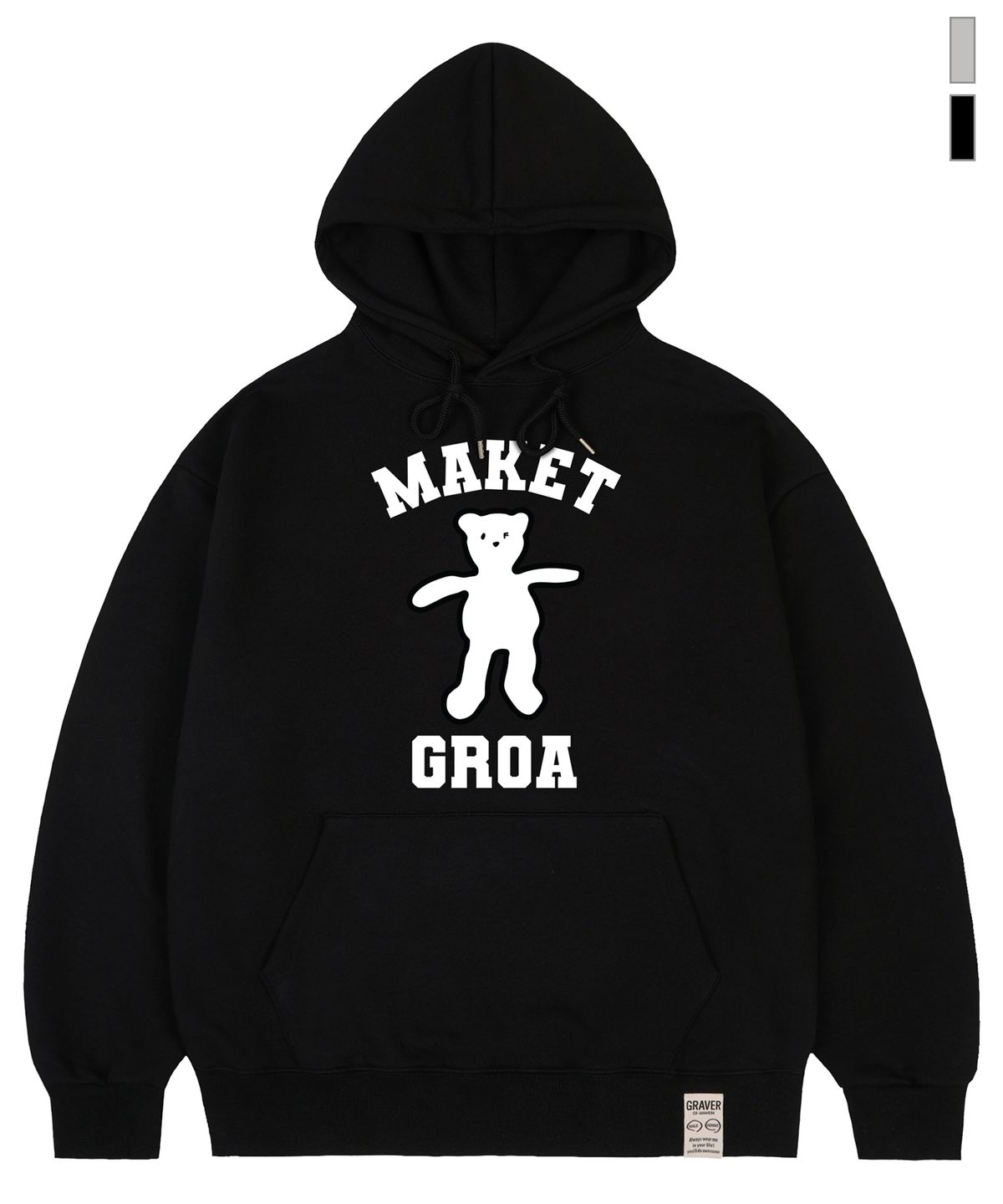 그레이버(GRAVER) [UNISEX]maket 베어 후드티_2color