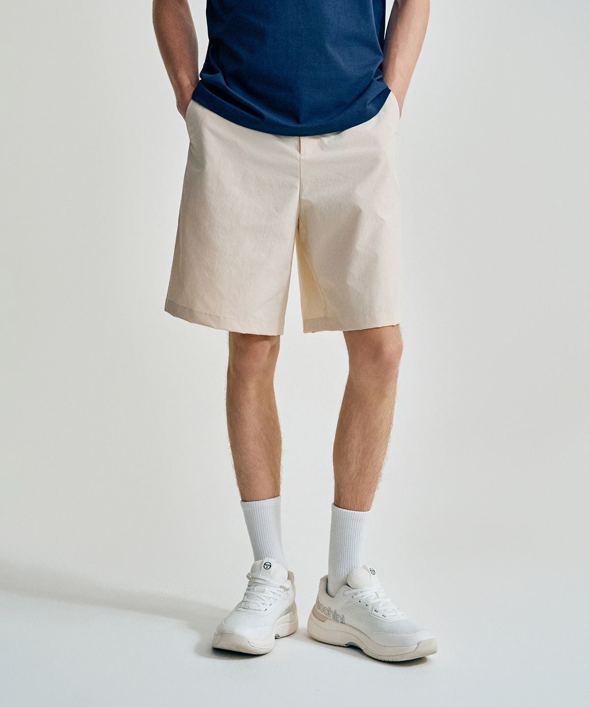 세르지오 타키니(SERGIO TACCHINI) M 코튼라이크 우븐 버뮤다 팬츠 (Ivory)