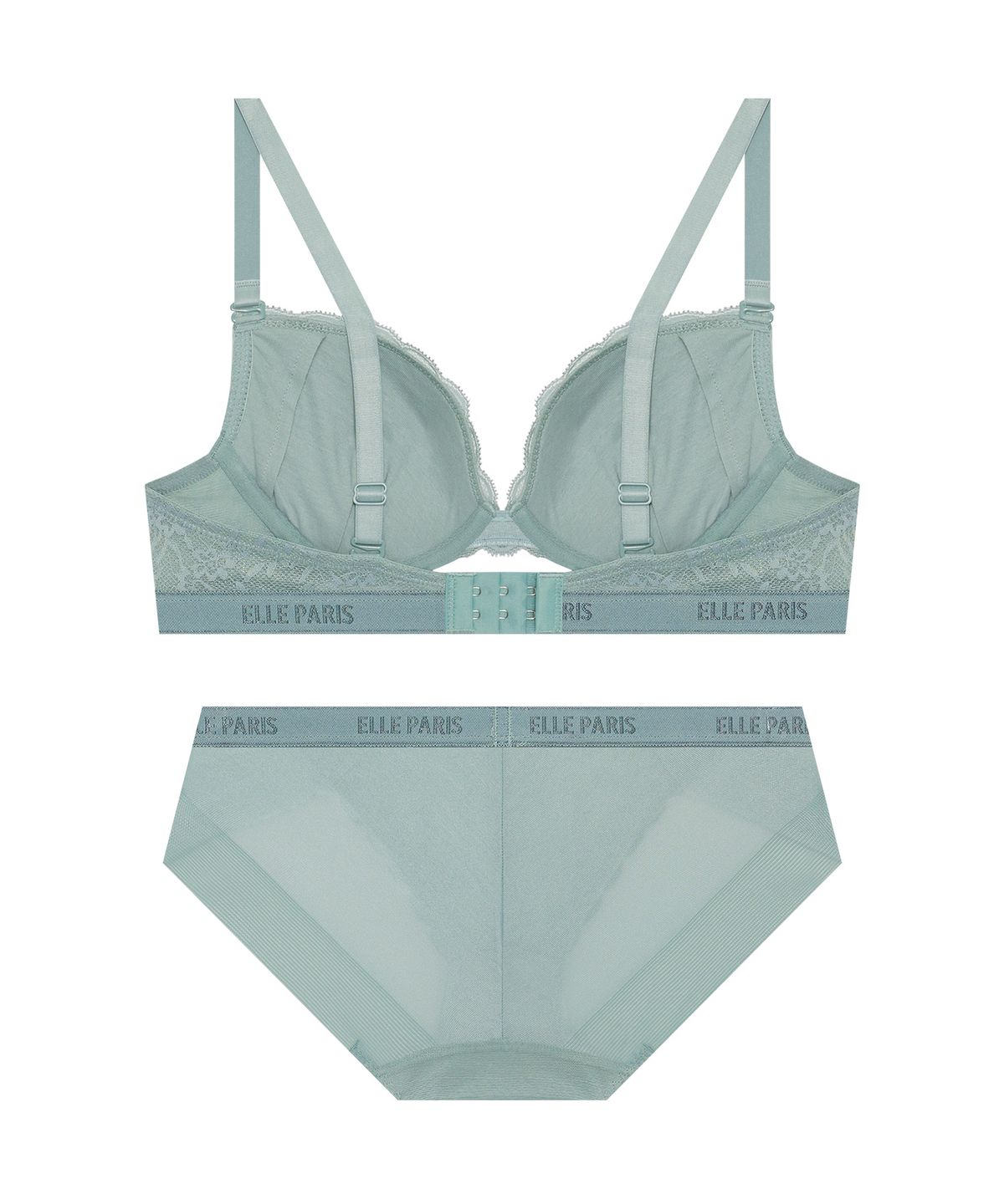 엘르이너웨어(ELLE INNERWEAR) 클래시 페미닌 레이스 브라 팬티 세트 - 민트