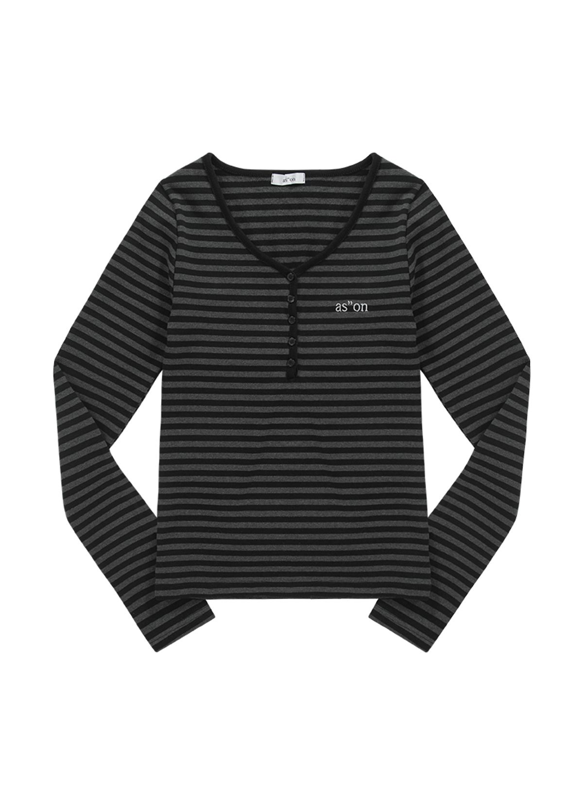 애즈온(ASON) ELLEN STRIPE TEE / BLACK