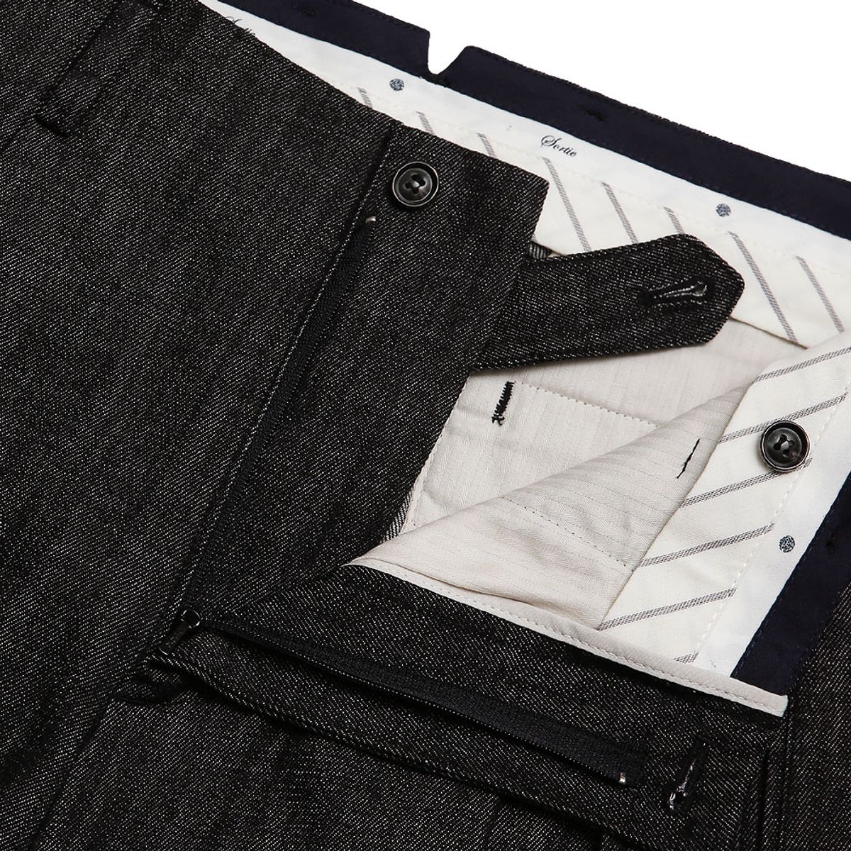 솔티(SORTIE) Denim Hollywood Trousers (Black)