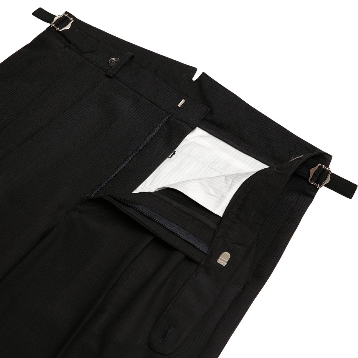 솔티(SORTIE) Summer Wool Seersucker Trousers (Black)