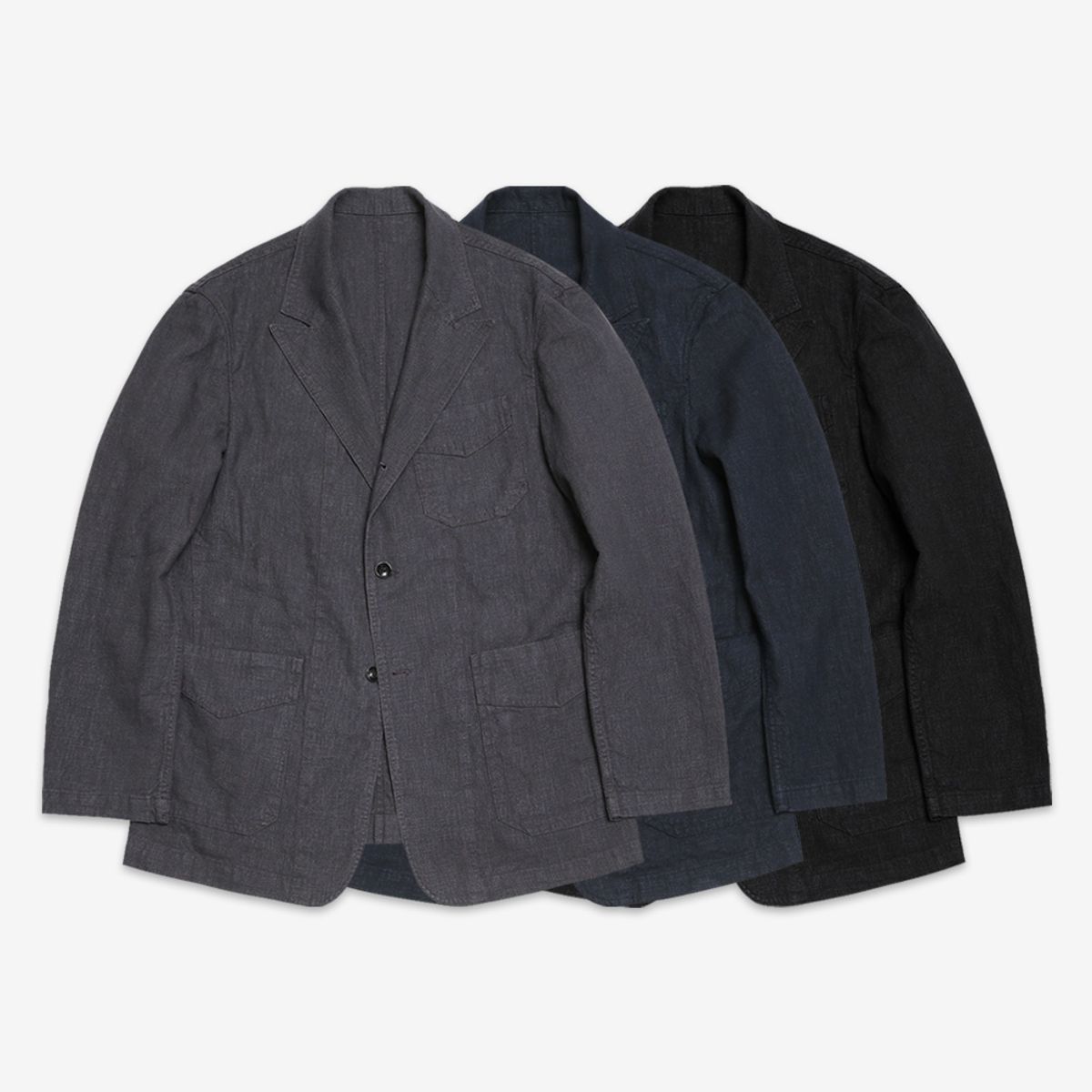 솔티(SORTIE) Tura Linen Washed Jacket (Charcoal)