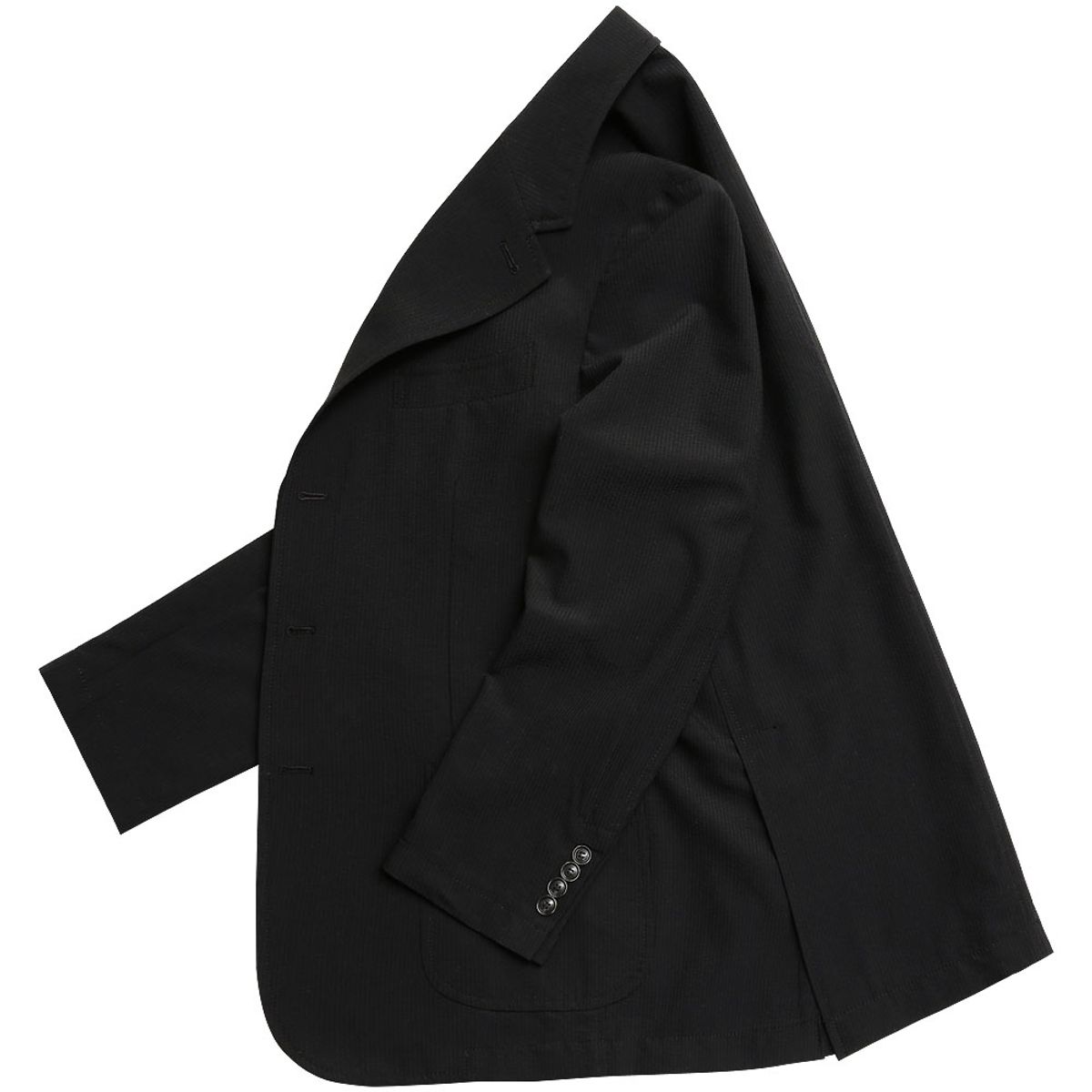 솔티(SORTIE) Summer Wool Seersucker Set-up (Black)