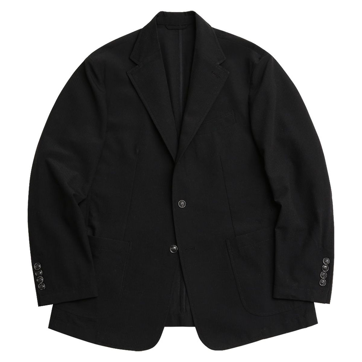 솔티(SORTIE) Summer Wool Seersucker Set-up (Black)