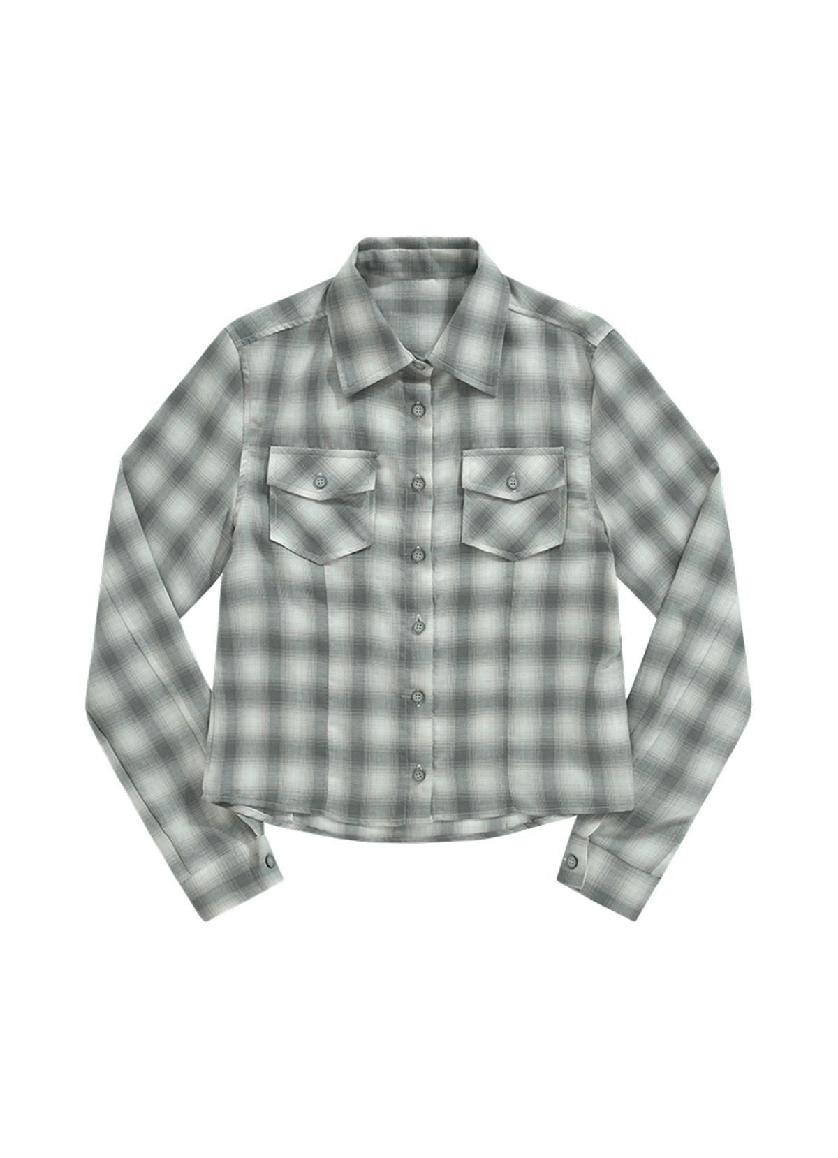 애즈온(ASON) BLUR CHECK SHIRT / GRAY