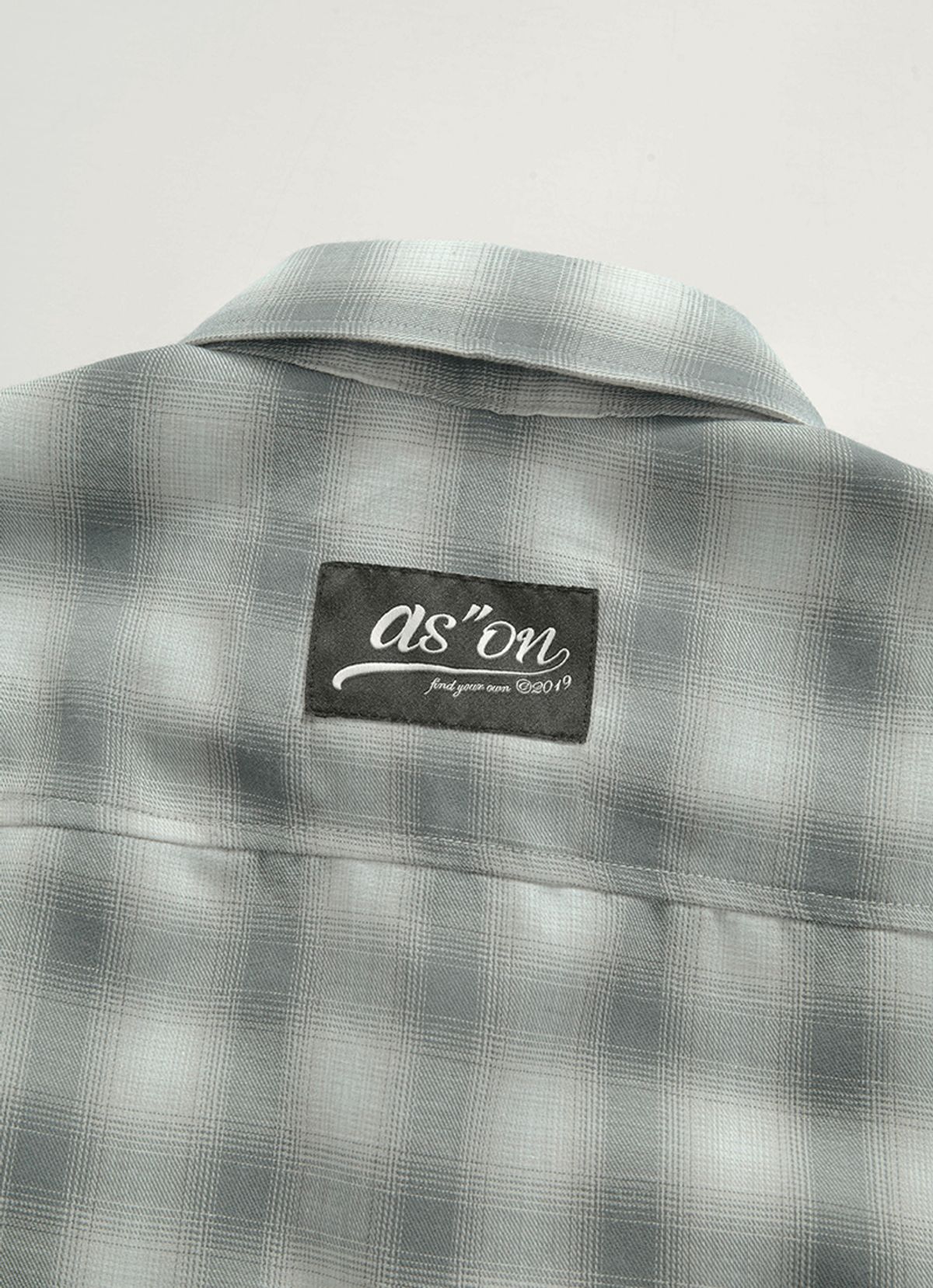 애즈온(ASON) BLUR CHECK SHIRT / GRAY