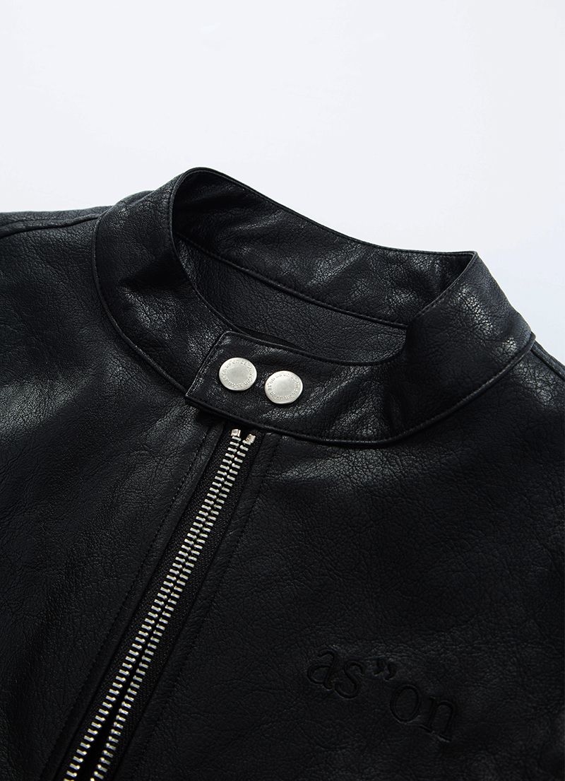 MUSINSA | ASON SLIM LEATHER JACKET