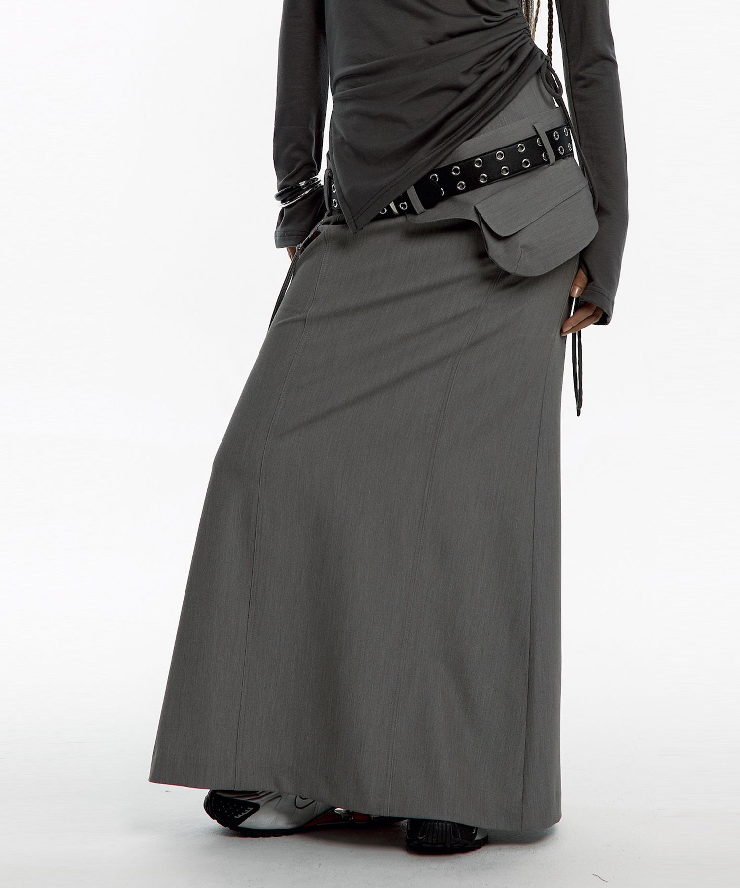 ★2025SS新作★KASHIKO★Pocket Belt Long Skirt MUSINSA | KASHIKO Pocket Belt Long Skirt Gray