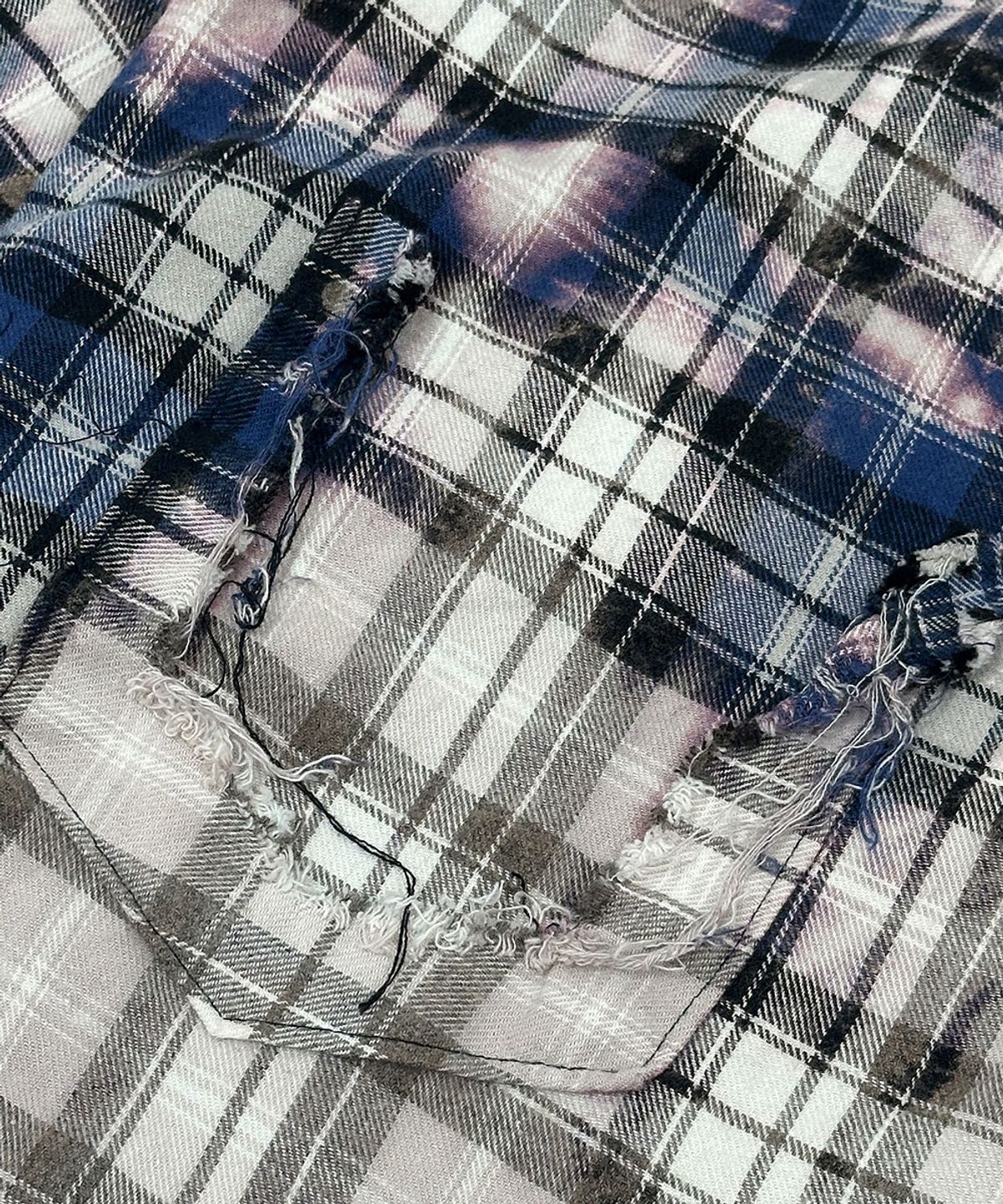그레일즈(GRAILZ) BLEACHED PLAID SHIRTS [BLUE]