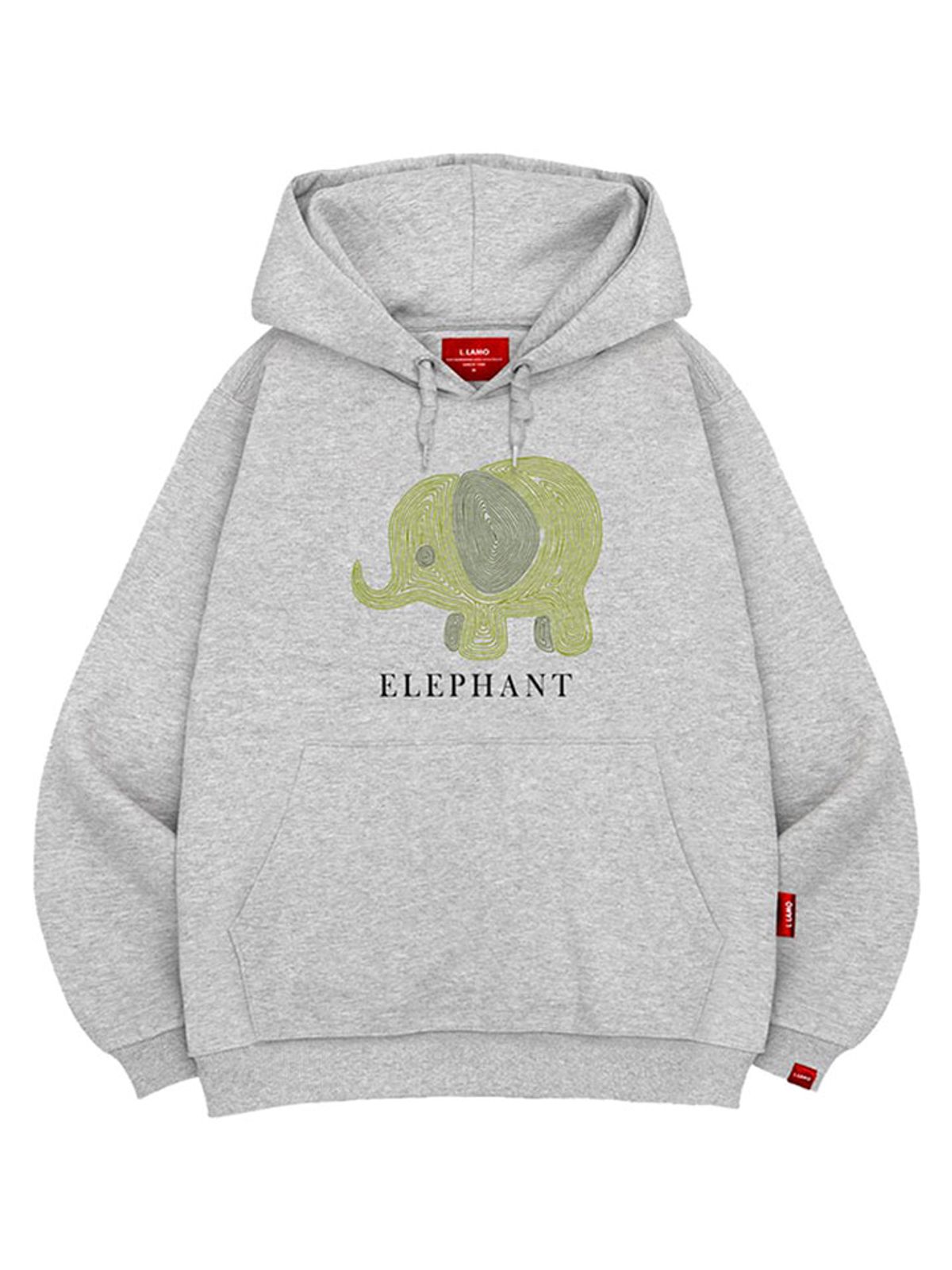 엘라모(LLAMO) 라인엘리펀트 후드티 남녀공용 빅사이즈 M~4XL