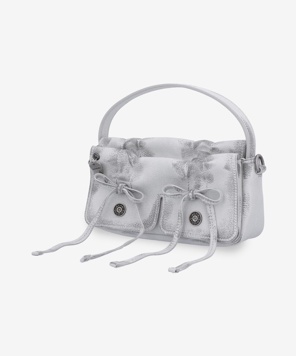 아크네 스튜디오(ACNE STUDIOS) 마이크로 멀티포켓 빈티지 토트백 - 화이트:그레이 / A10386AHX