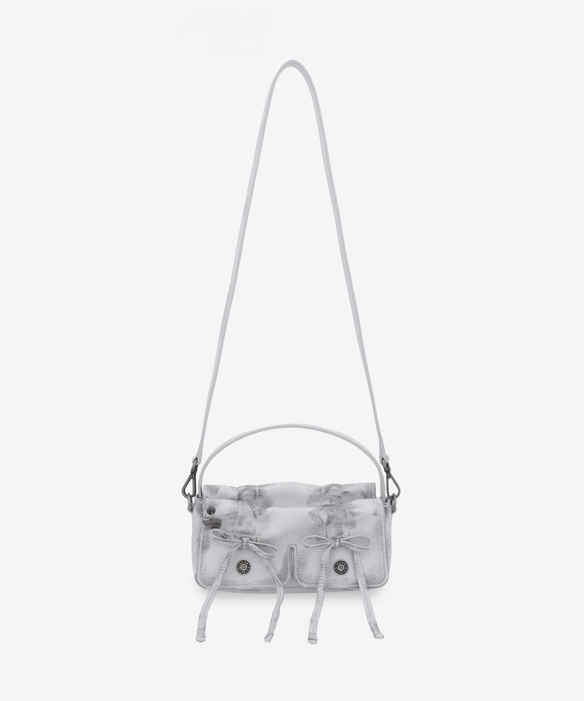 아크네 스튜디오(ACNE STUDIOS) 마이크로 멀티포켓 빈티지 토트백 - 화이트:그레이 / A10386AHX