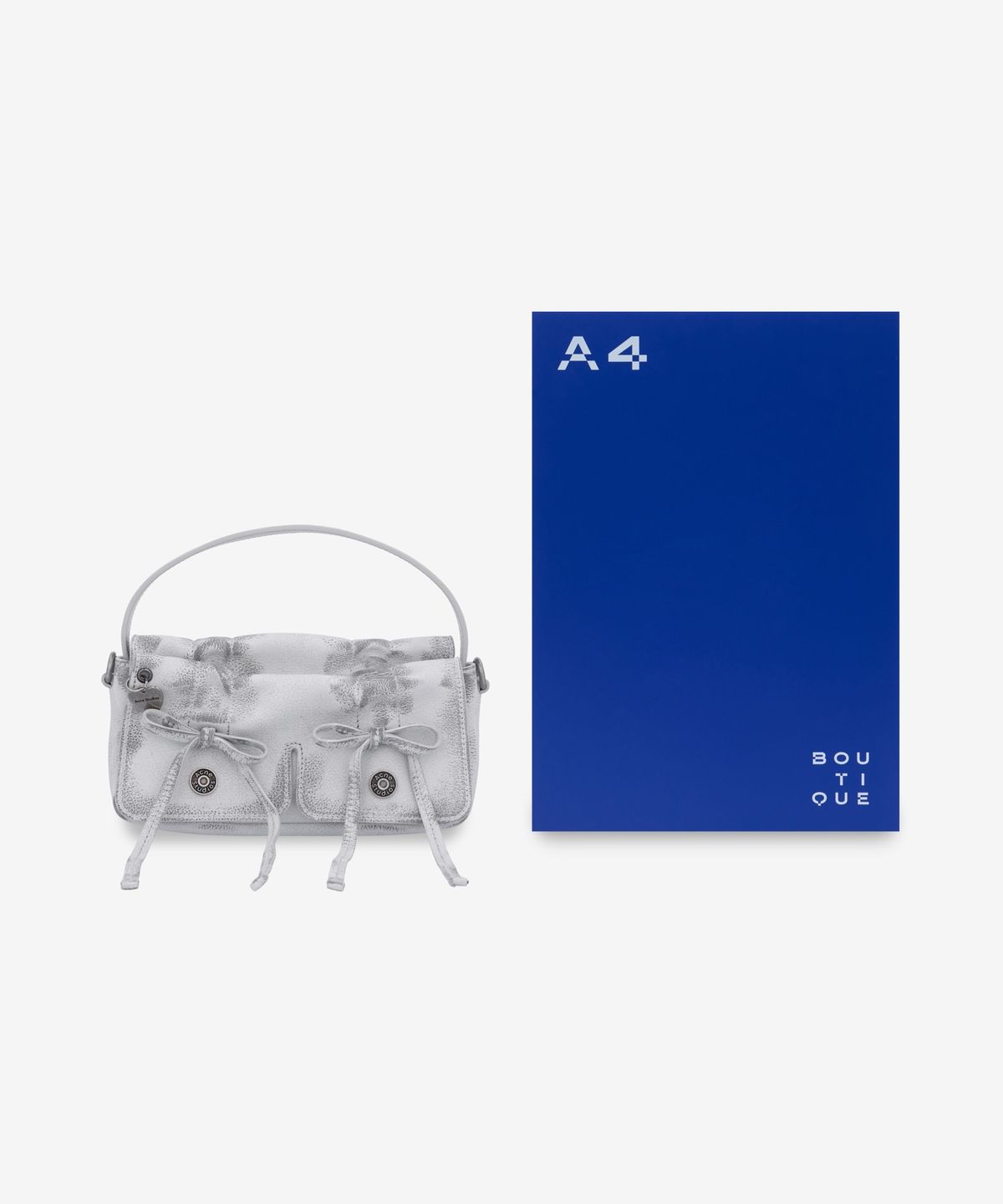 아크네 스튜디오(ACNE STUDIOS) 마이크로 멀티포켓 빈티지 토트백 - 화이트:그레이 / A10386AHX