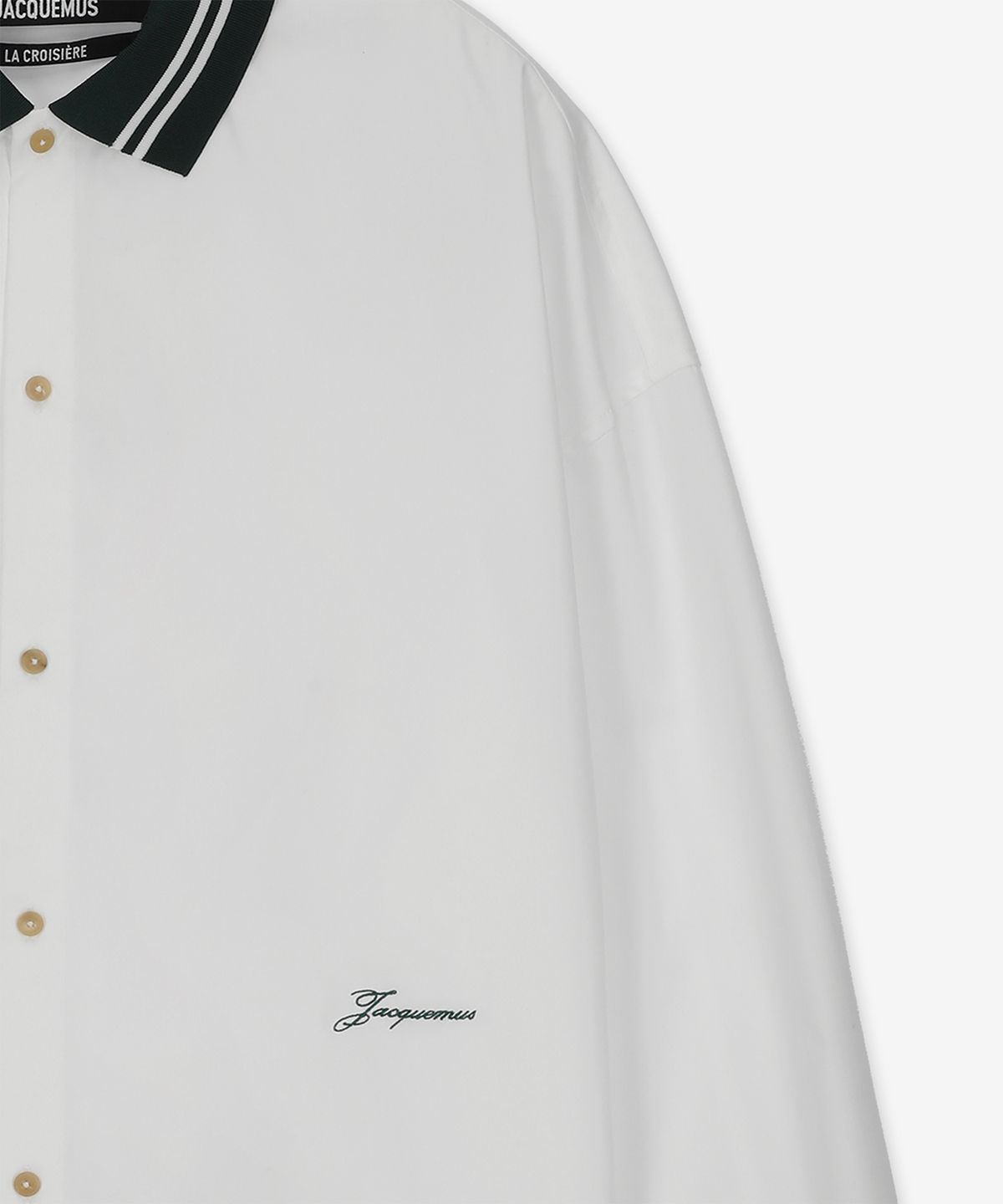 자크뮈스(JACQUEMUS) 라 슈미즈 베이스볼 셔츠 - 화이트 / 255SH1131454100