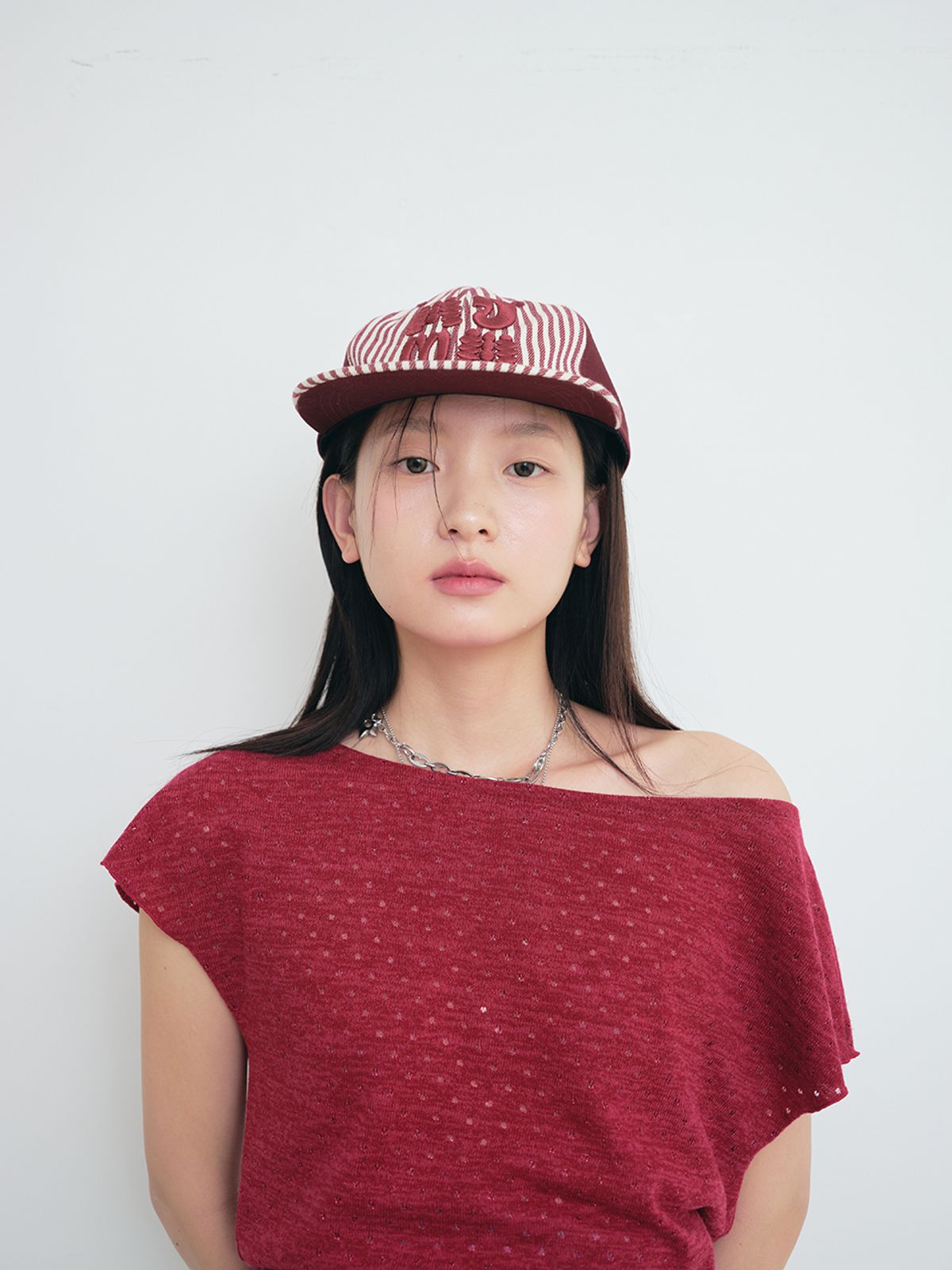 무음(MUWM) 워시드 구피 캡 Washed Goofy Cap (Red Stripe)