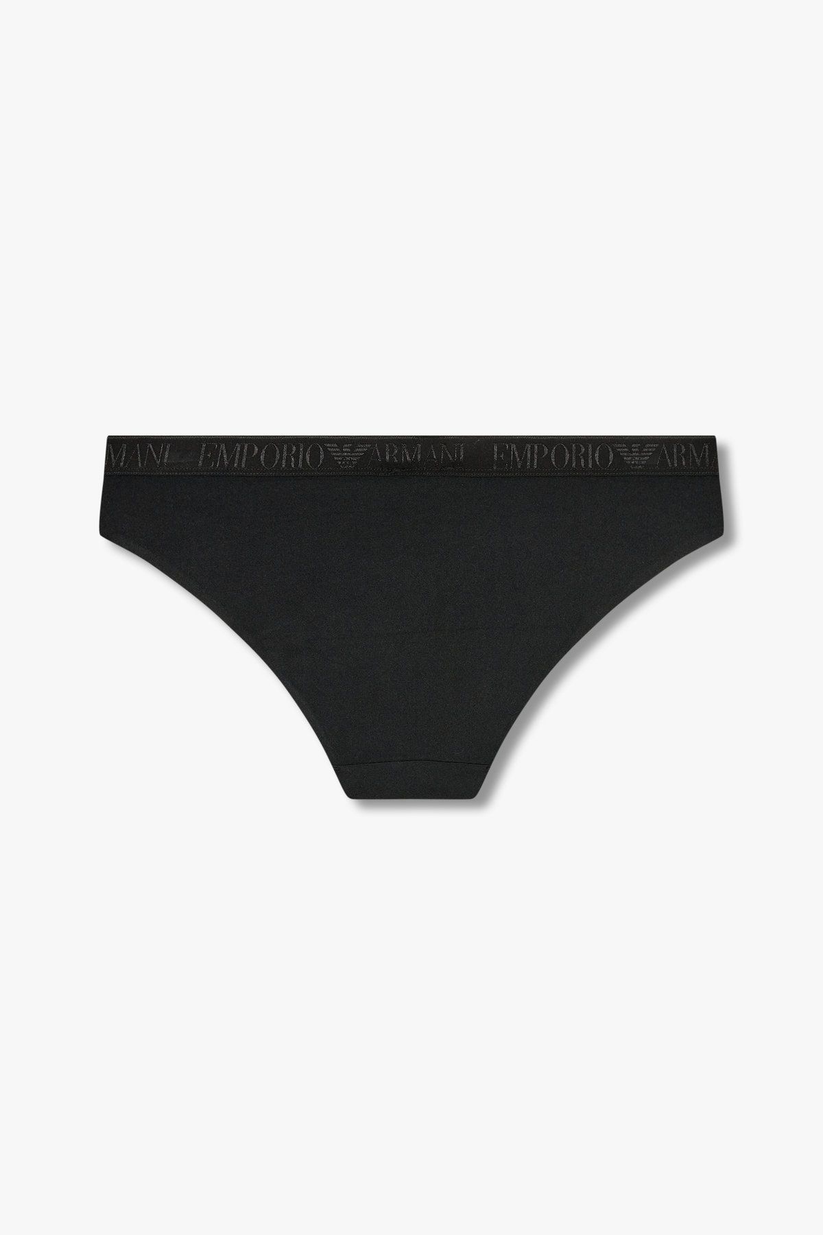 엠포리오 아르마니 언더웨어(EMPORIO ARMANI UNDERWEAR) 여성 자카드 밴딩 나일론 브리프_블랙 825111542