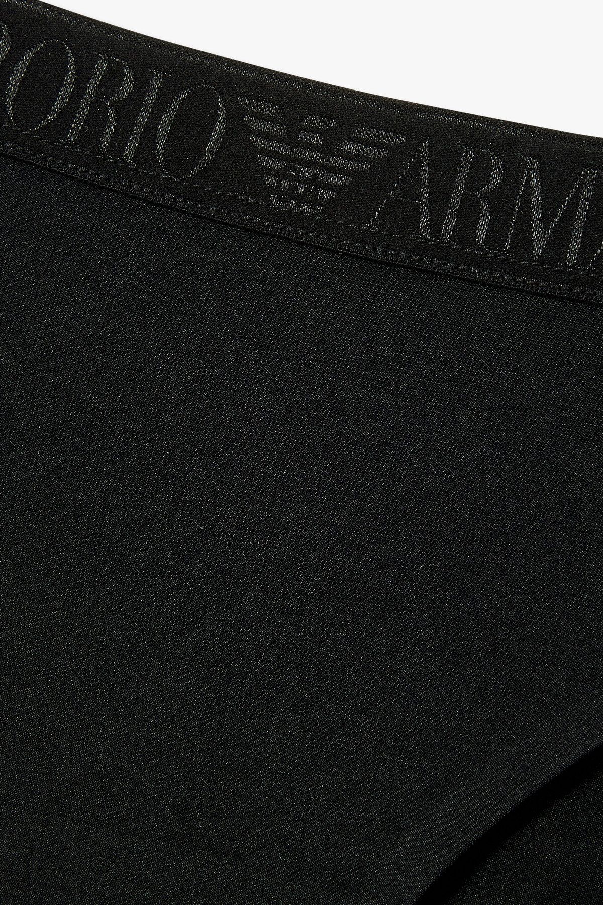 엠포리오 아르마니 언더웨어(EMPORIO ARMANI UNDERWEAR) 여성 자카드 밴딩 나일론 브리프_블랙 825111542