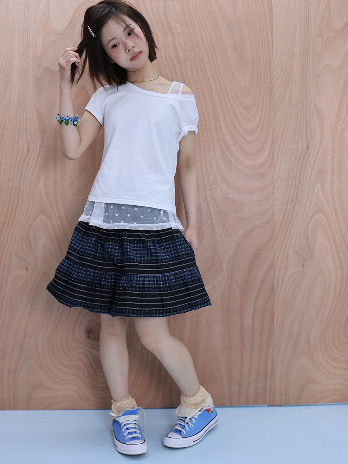 무음(MUWM) 투웨이 버튼 셔링 스커트 2way Button Shirring Skirt (Black)