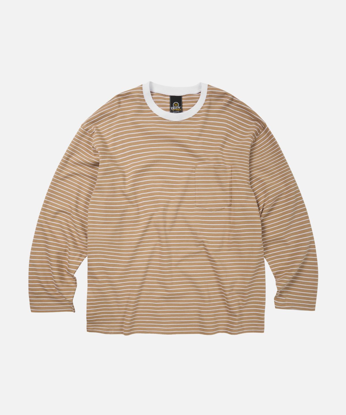 프리즘웍스(FRIZMWORKS) STRIPE OVERSIZED RELAX TEE 003 _ BEIGE