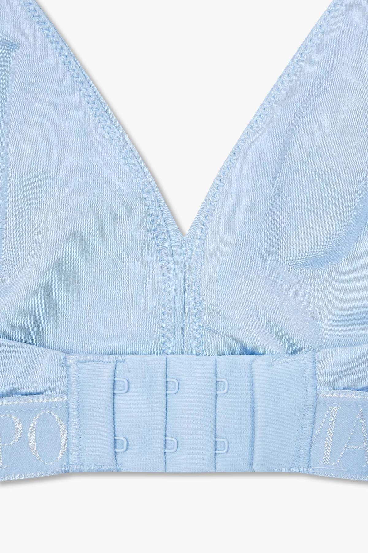 엠포리오 아르마니 언더웨어(EMPORIO ARMANI UNDERWEAR) 여성 자카드 밴딩 리무버블 패드 브라렛 브라_라이트 블루 825181544