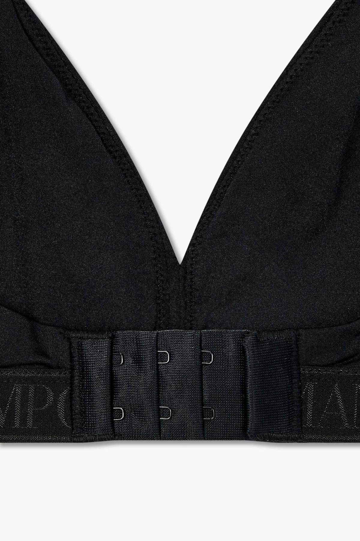 엠포리오 아르마니 언더웨어(EMPORIO ARMANI UNDERWEAR) 여성 자카드 밴딩 리무버블 패드 브라렛 브라_블랙 825181545