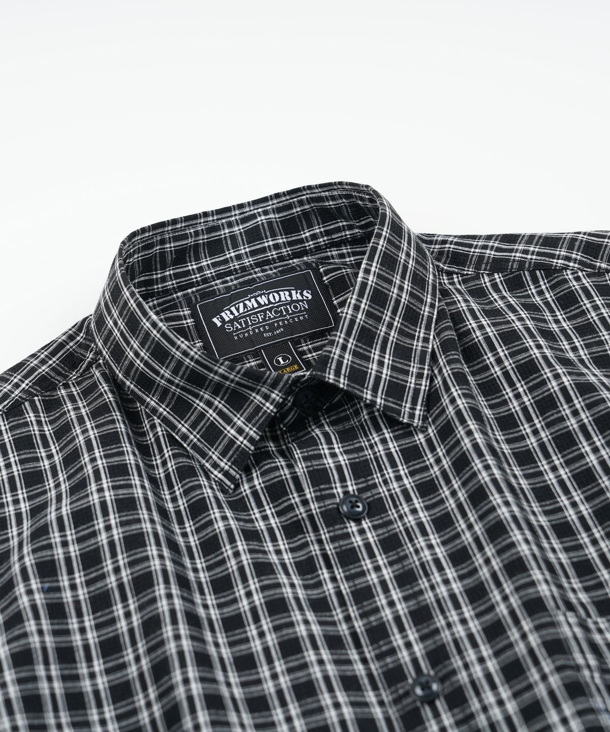 프리즘웍스(FRIZMWORKS) SEERSUCKER CHECKED SHIRT _ BLACK