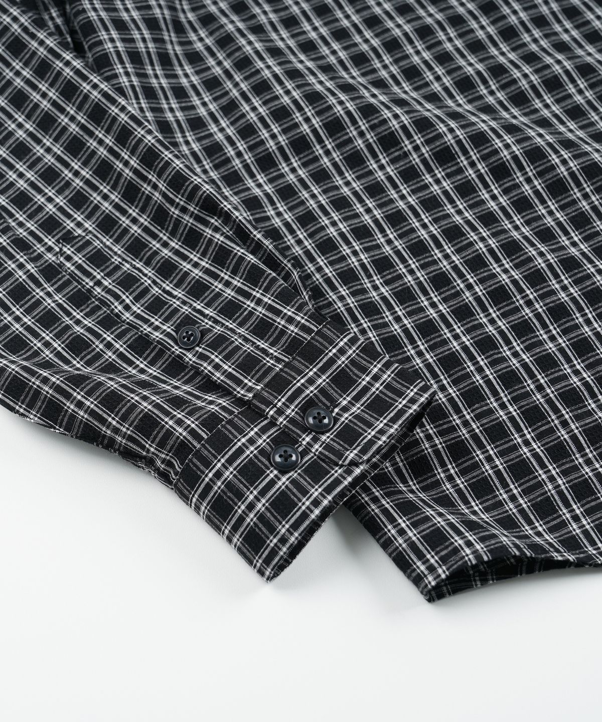프리즘웍스(FRIZMWORKS) SEERSUCKER CHECKED SHIRT _ BLACK