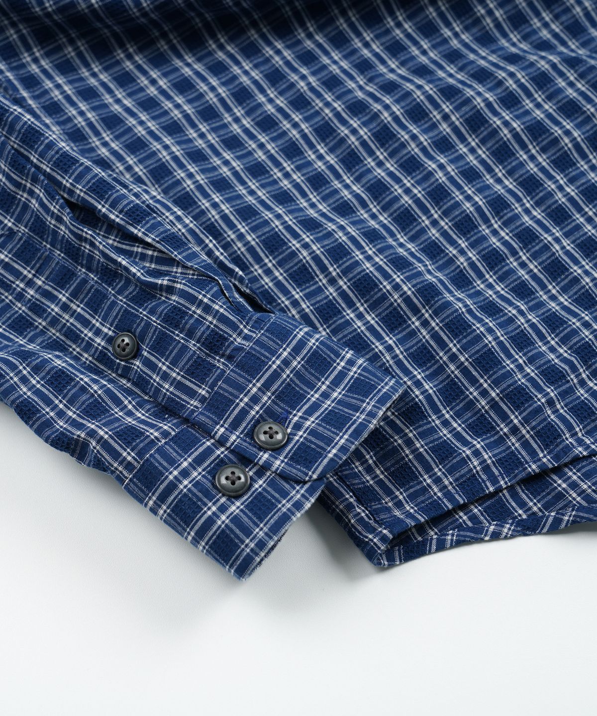 프리즘웍스(FRIZMWORKS) SEERSUCKER CHECKED SHIRT _ BLUE