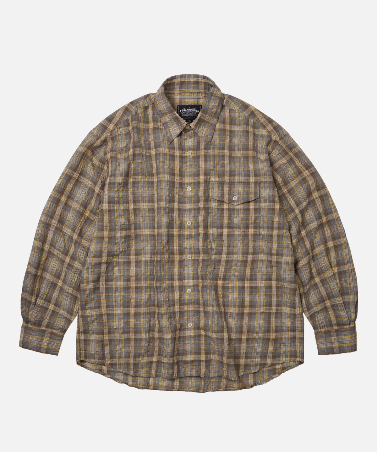 프리즘웍스(FRIZMWORKS) UNEVEN CHECK SHIRT _ YELLOW