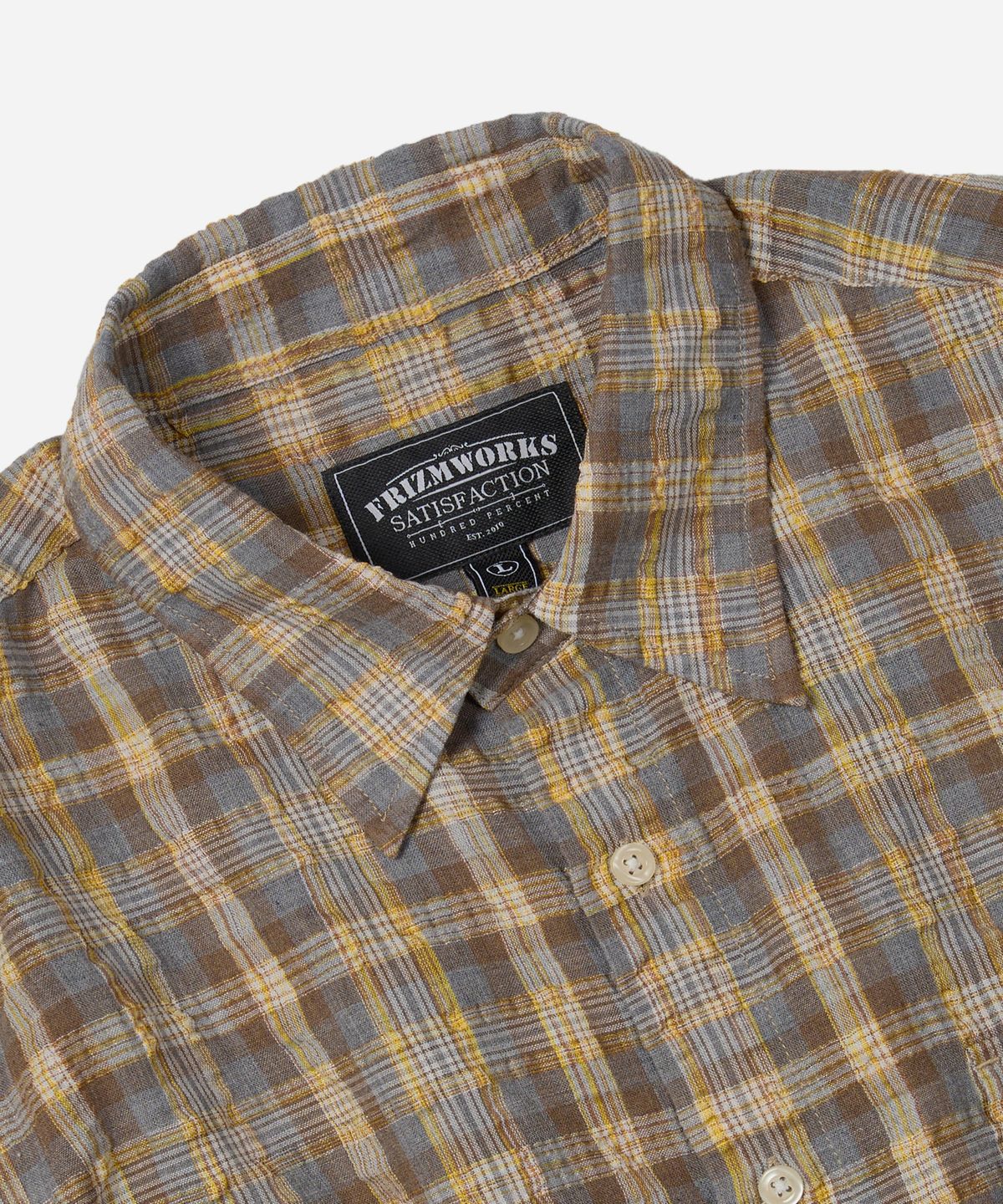프리즘웍스(FRIZMWORKS) UNEVEN CHECK SHIRT _ YELLOW