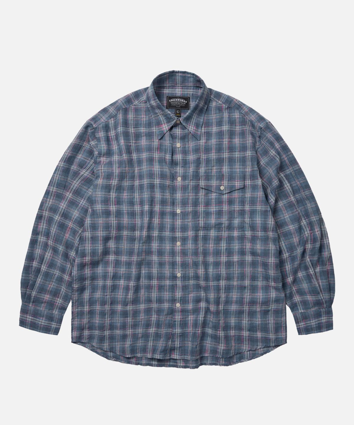 프리즘웍스(FRIZMWORKS) UNEVEN CHECK SHIRT _ BLUE