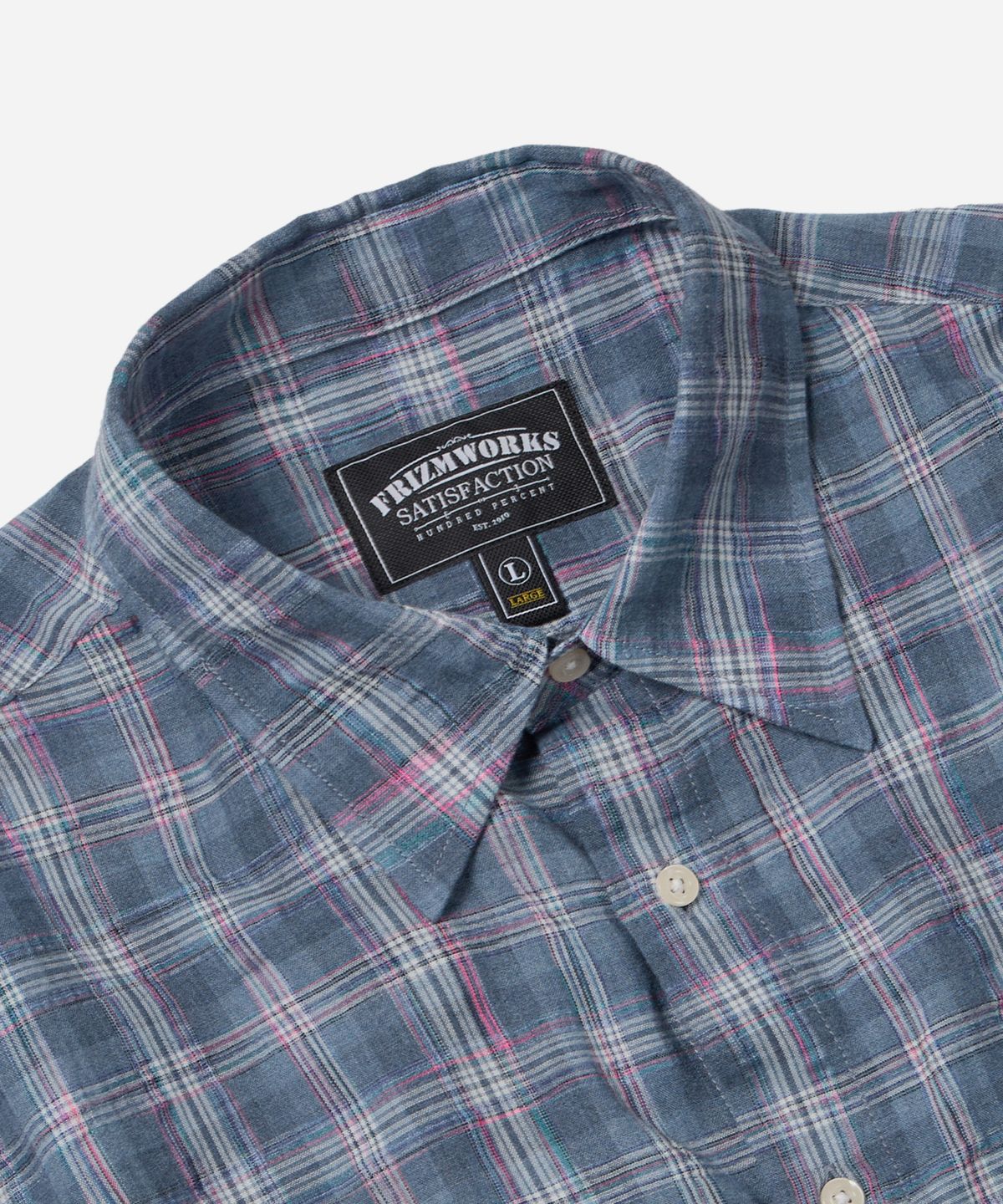 프리즘웍스(FRIZMWORKS) UNEVEN CHECK SHIRT _ BLUE