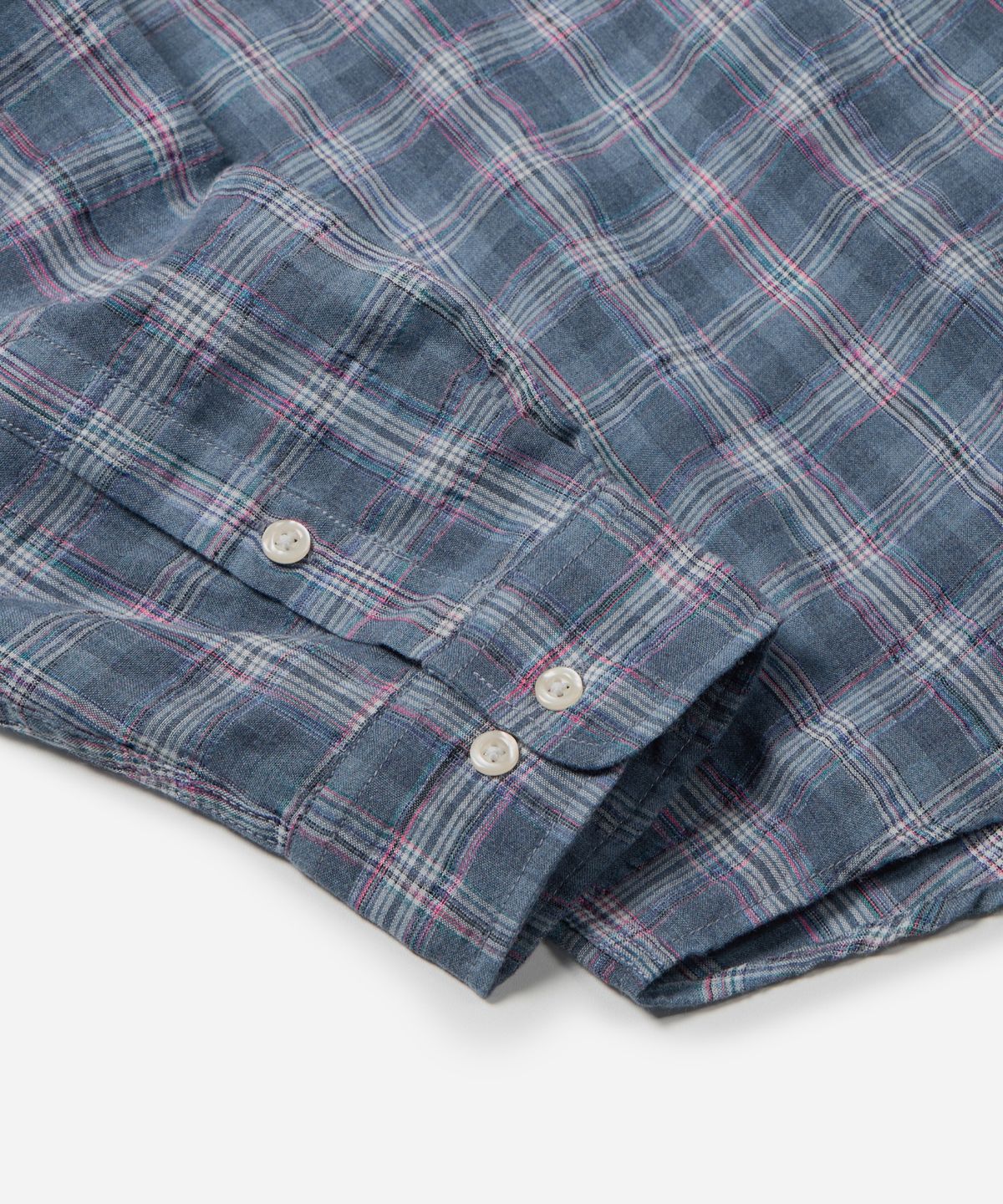 프리즘웍스(FRIZMWORKS) UNEVEN CHECK SHIRT _ BLUE