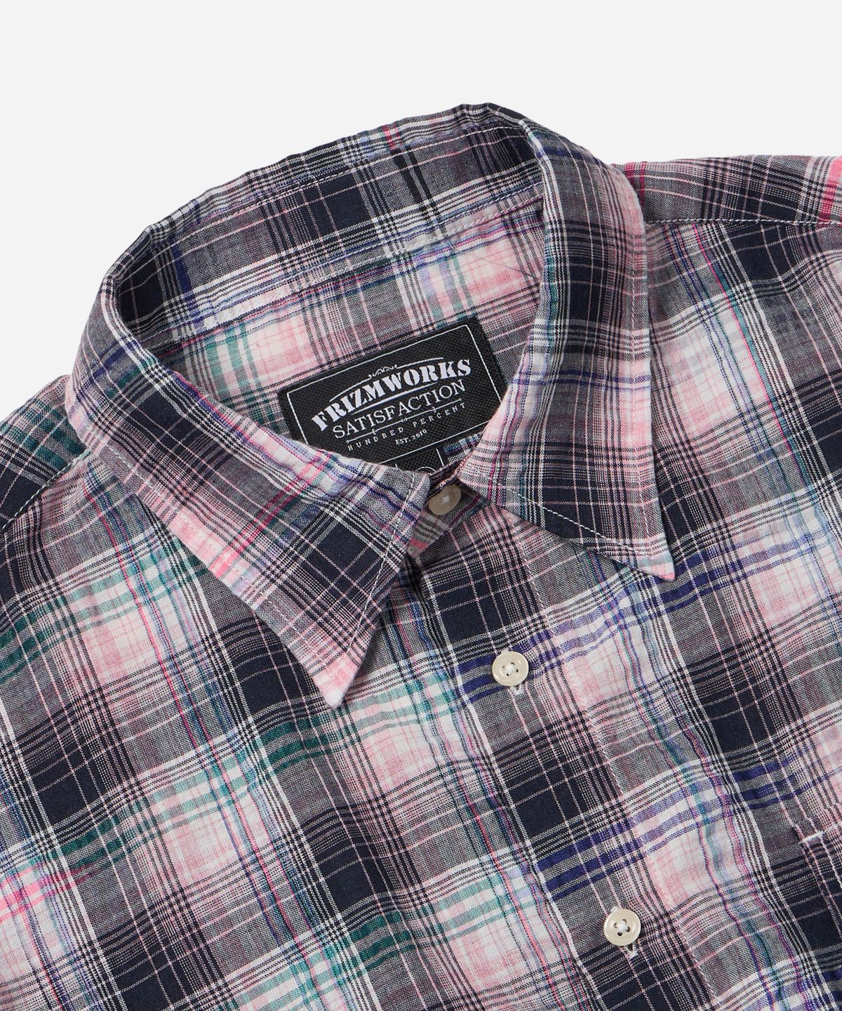 프리즘웍스(FRIZMWORKS) UNEVEN CHECK SHIRT _ PINK