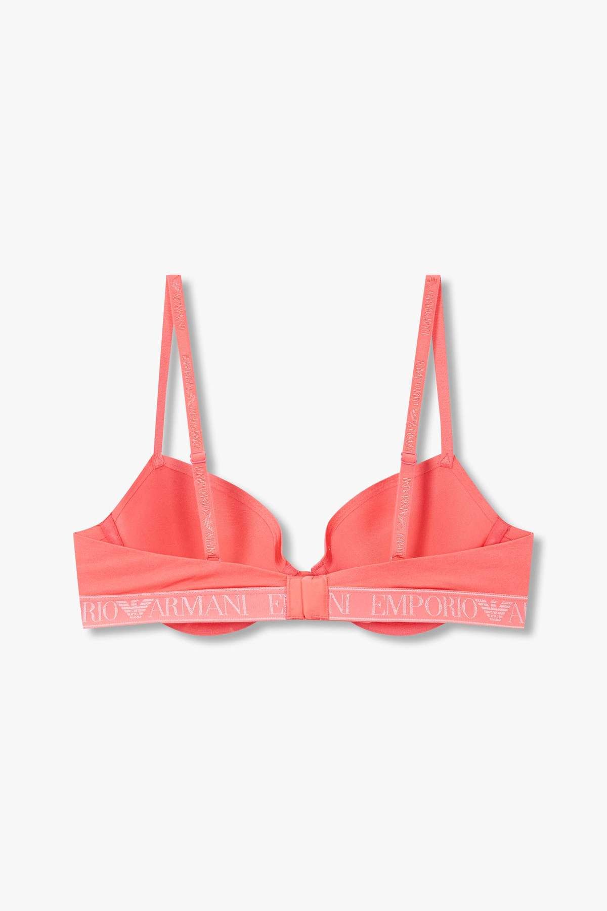 엠포리오 아르마니 언더웨어(EMPORIO ARMANI UNDERWEAR) 여성 자카드 밴딩 나일론 푸쉬업 브라_코랄 핑크 825185539