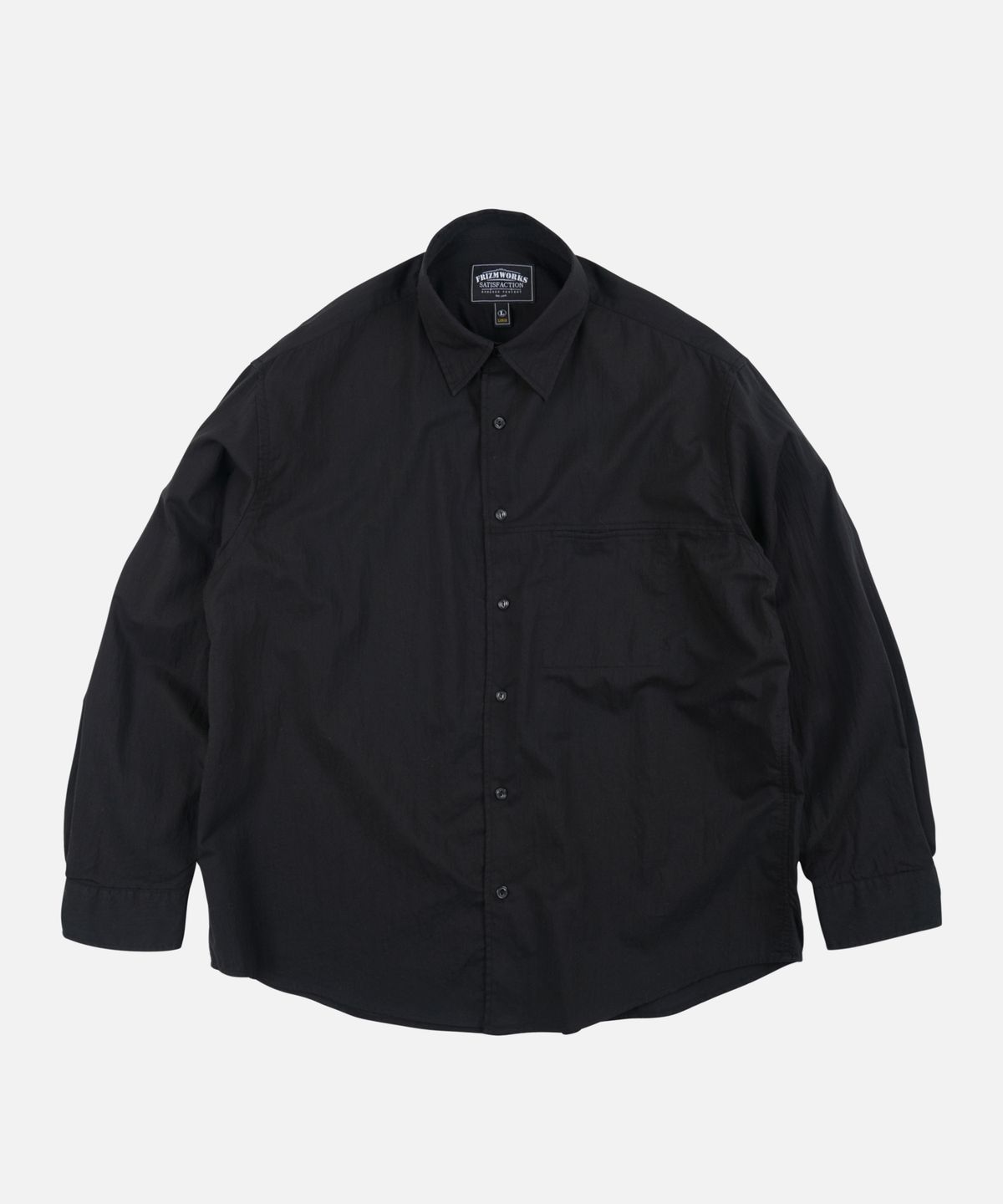 프리즘웍스(FRIZMWORKS) FEATHER CN RELAXED SHIRT 002 _ BLACK