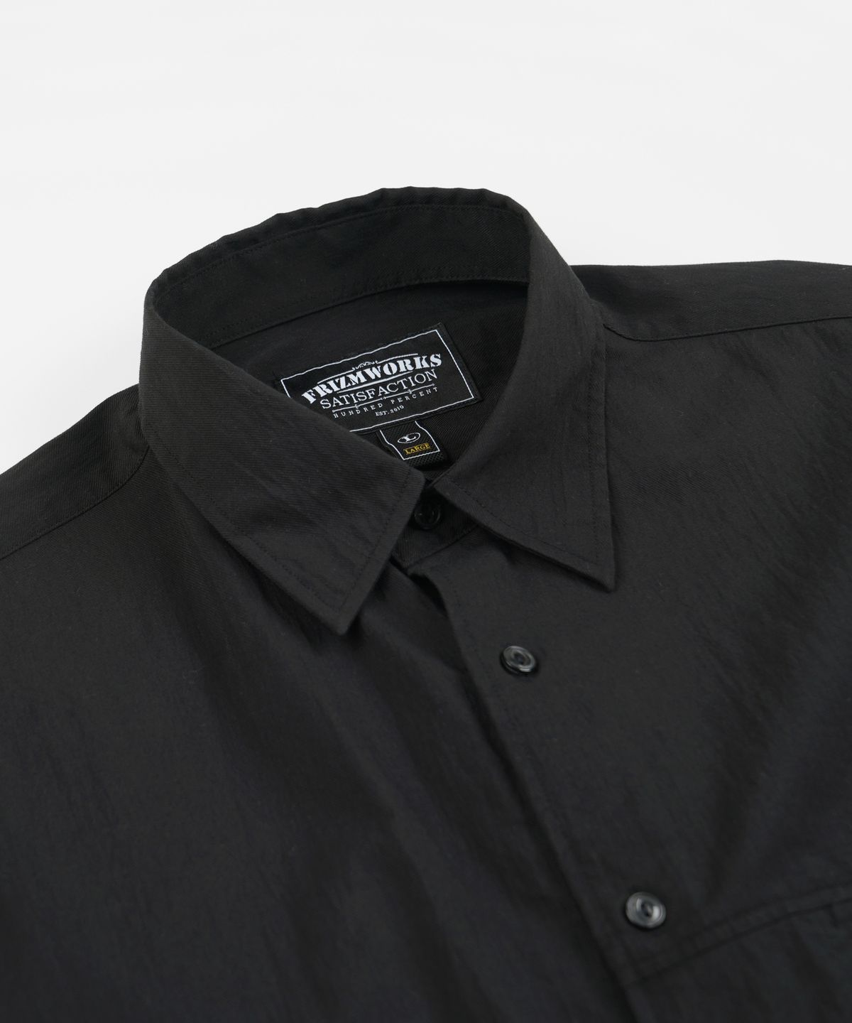 프리즘웍스(FRIZMWORKS) FEATHER CN RELAXED SHIRT 002 _ BLACK