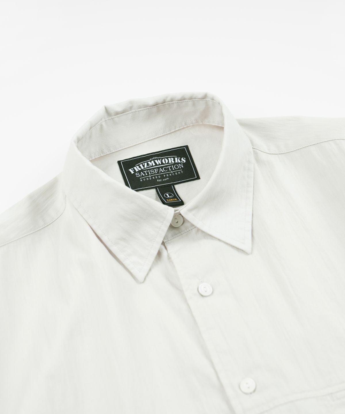 프리즘웍스(FRIZMWORKS) FEATHER CN RELAXED SHIRT 002 _ DOVE WHITE