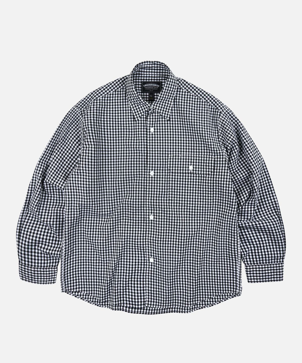 프리즘웍스(FRIZMWORKS) EASE GINGHAM CHECK SHIRT _ BLACK