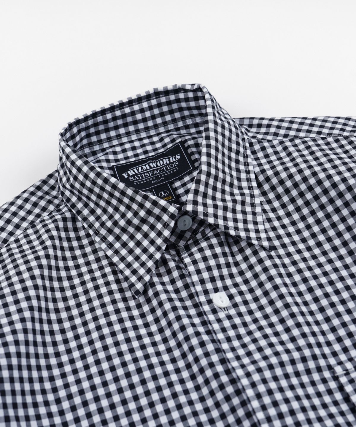 프리즘웍스(FRIZMWORKS) EASE GINGHAM CHECK SHIRT _ BLACK