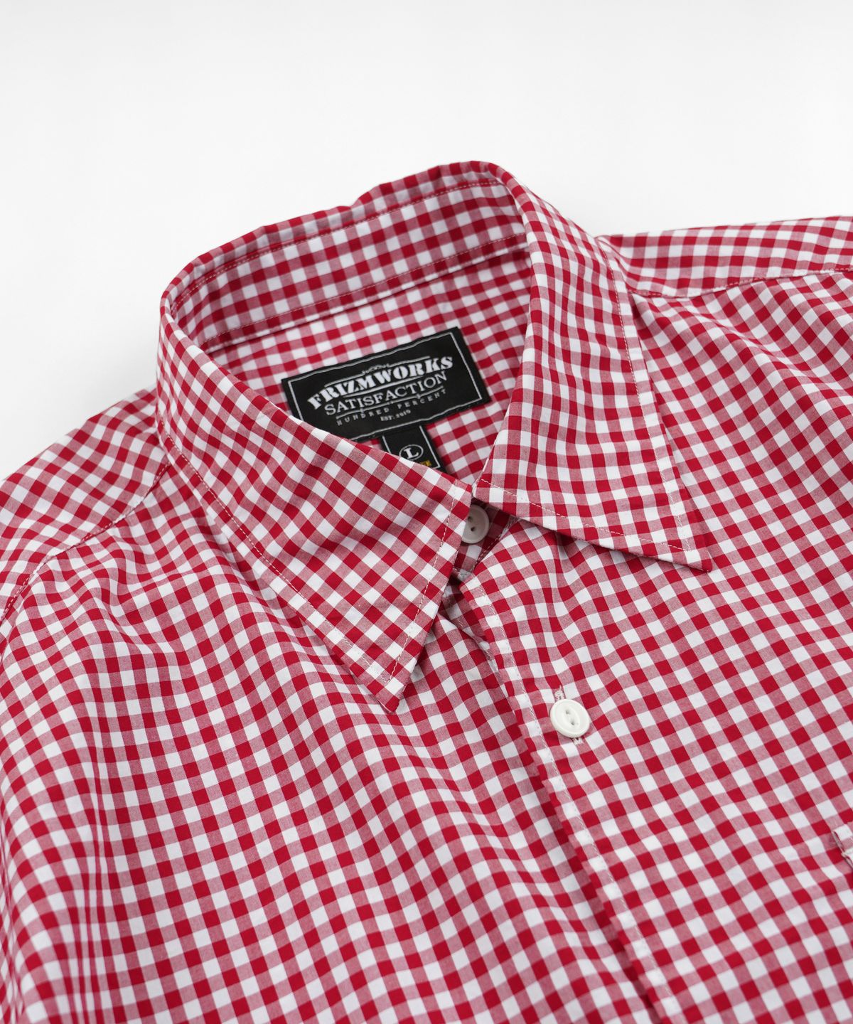 프리즘웍스(FRIZMWORKS) EASE GINGHAM CHECK SHIRT _ RED