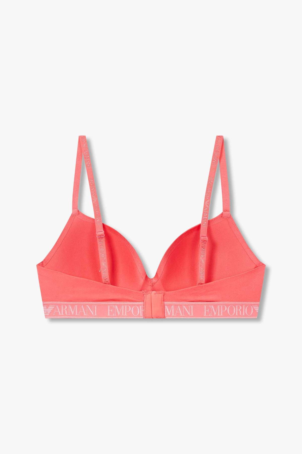 엠포리오 아르마니 언더웨어(EMPORIO ARMANI UNDERWEAR) 여성 자카드 밴딩 패디드 트라이앵글 브라_코랄 핑크 825181539